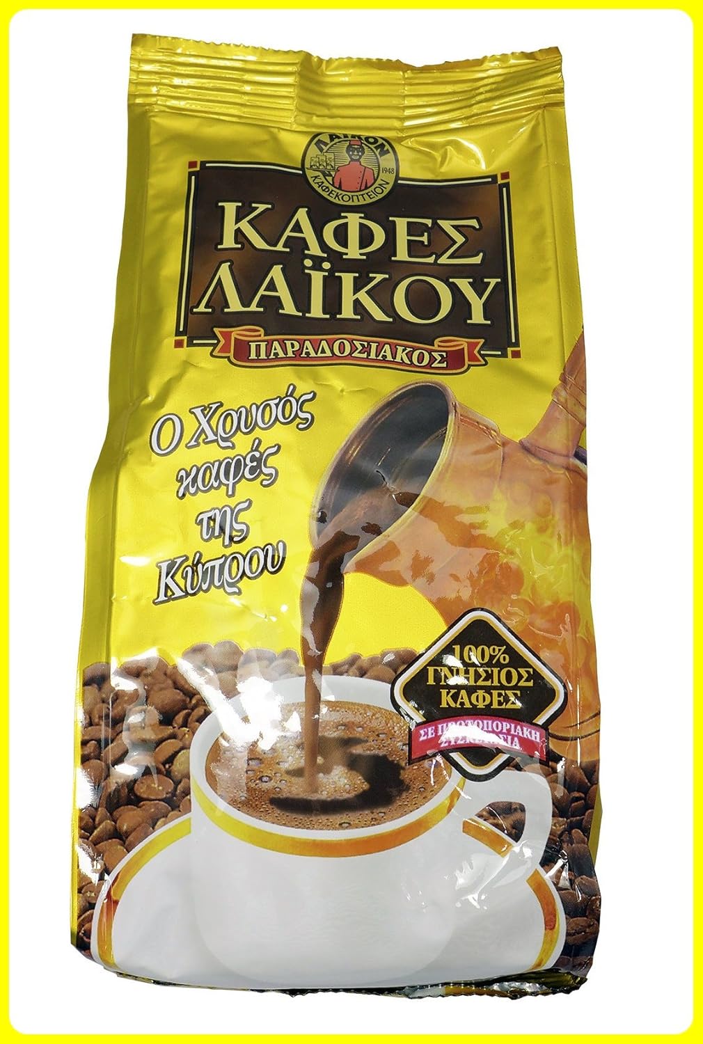 2 x 200g GOLD Laikou the Traditional Cyprus Greek Ground Coffee from Freshly Roasted Coffee Beans