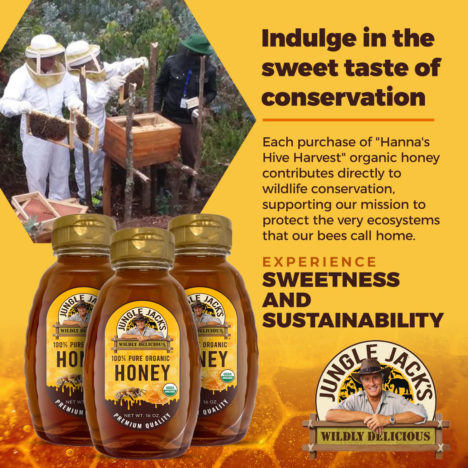 Jack Hanna's Jungle Jack Ground Coffee, Wildly Delicious Expedition Blend, Tasting Notes of Dark Chocolate and Ripe Fruit, Sustainably Sourced, Supports Wildlife Conservation