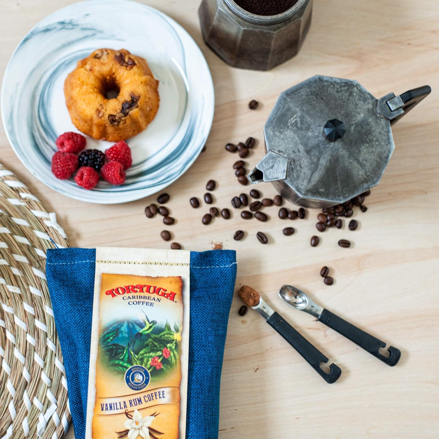 TORTUGA Caribbean Port Royal Jamaican Blue Mountain Flavored Coffee- Roasted and Ground Coffee 10oz - The Perfect Premium Gourmet Gift for Gift Baskets, Parties, Holidays, and Birthdays