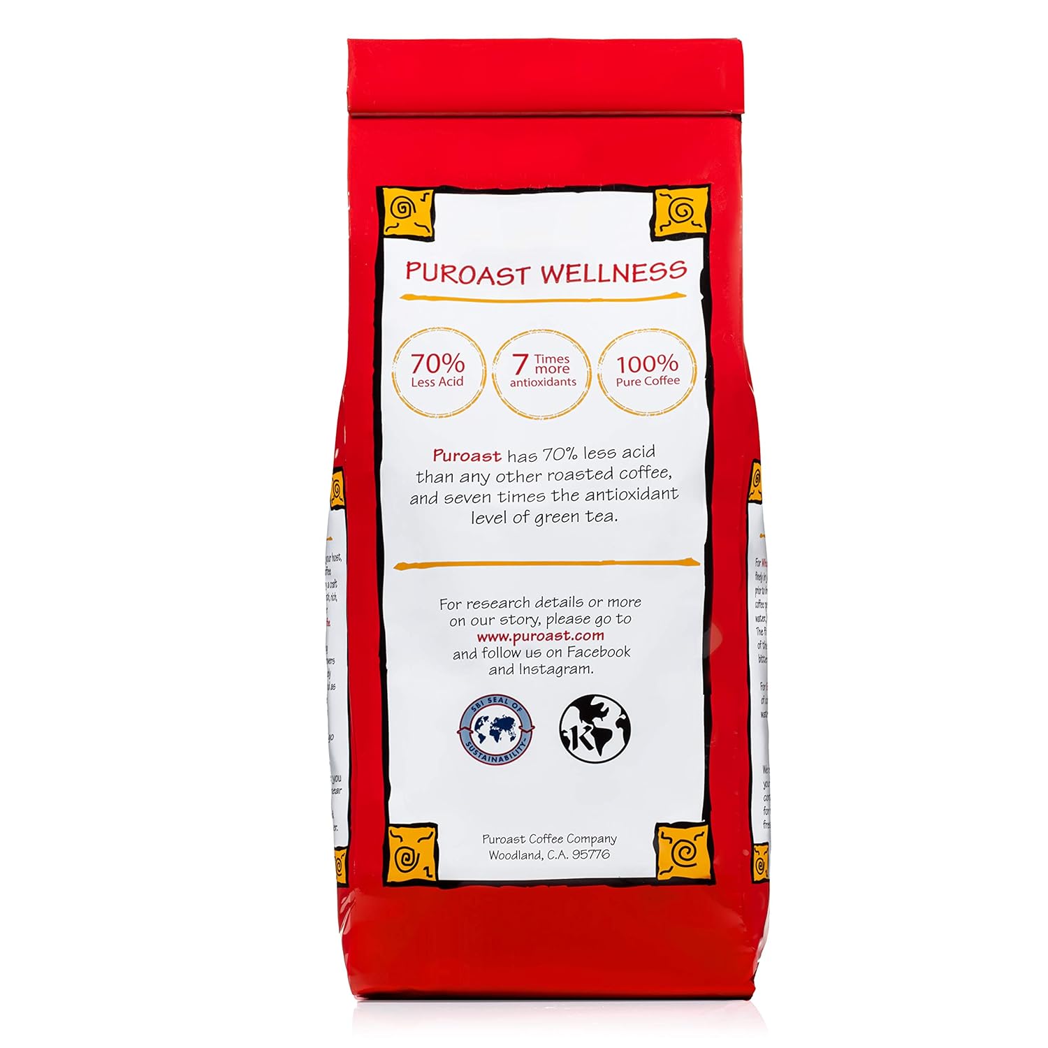 Puroast Low Acid Coffee Flavored Coffee | Vanilla Ground | Medium Roast | High Antioxidants & High pH |No Bitter Aftertaste | Reduced Heartburn & GERD | Suitable for Cold Brew - 2.2 LB