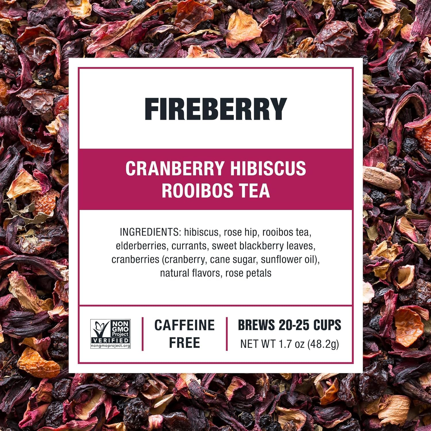Tiesta Tea - Cranberry Hibiscus Rooibos Tea | Fireberry | Loose Leaf | Herbal Blend with Hibiscus, Cranberry, Currants & Rooibos | Enjoy Hot or Iced | 1.7oz Resealable Pouch, 25 Cups