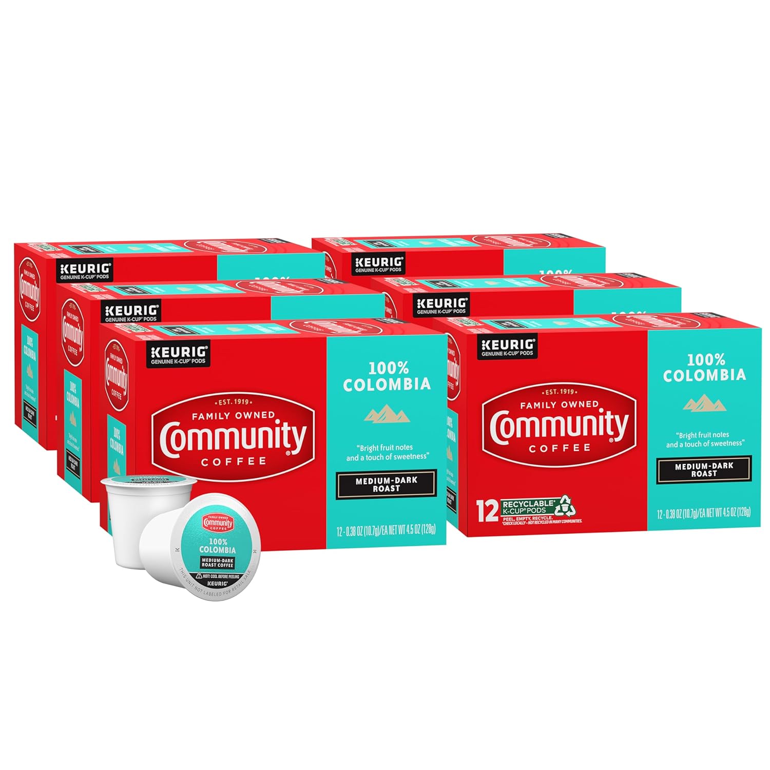 Community Coffee Breakfast Blend, Medium Roast, Single-Serve Keurig K-Cup Pods, 32 Count (Pack of 4)