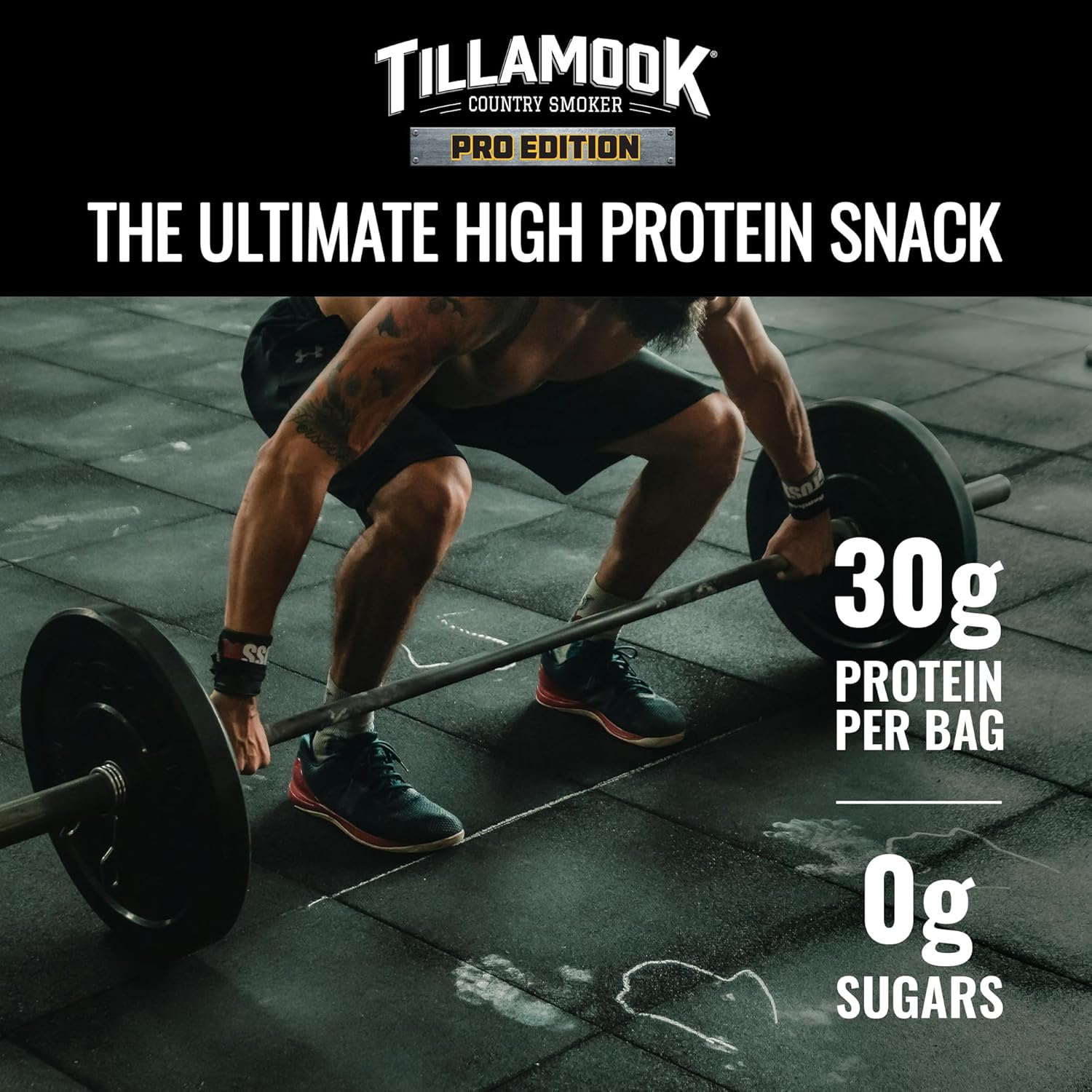 Tillamook Beef Jerky, Country Smoker PRO Edition, Zero Sugar Teriyaki, 2.14 Oz (3 Pack) Real Hardwood Smoked Fresh Angus Beef, Low Carb, High Protein Ready to Eat Keto Snack for Athletes, Gluten Free