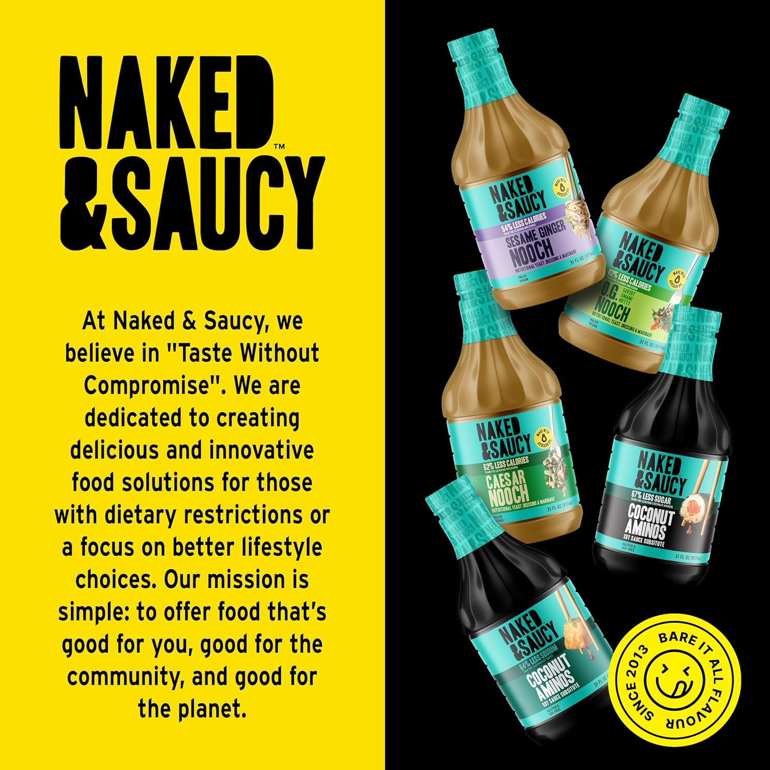 Naked & Saucy Nooch Low Calorie Caesar Dressing, Gluten-Free, Soy-Free, Vegan, Paleo, 31 fl oz