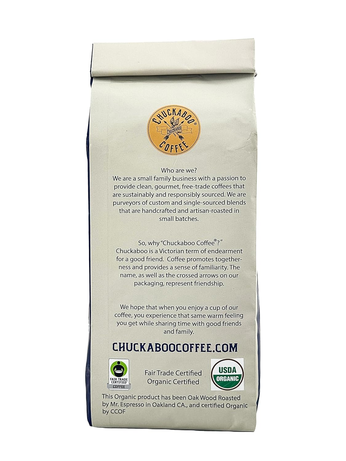 Chuckaboo Coffee - Chuckaboo Blend Medium Dark Roast - CLEAN COFFEE - Organic - Fair Trade - Mold Free & Toxin Free
