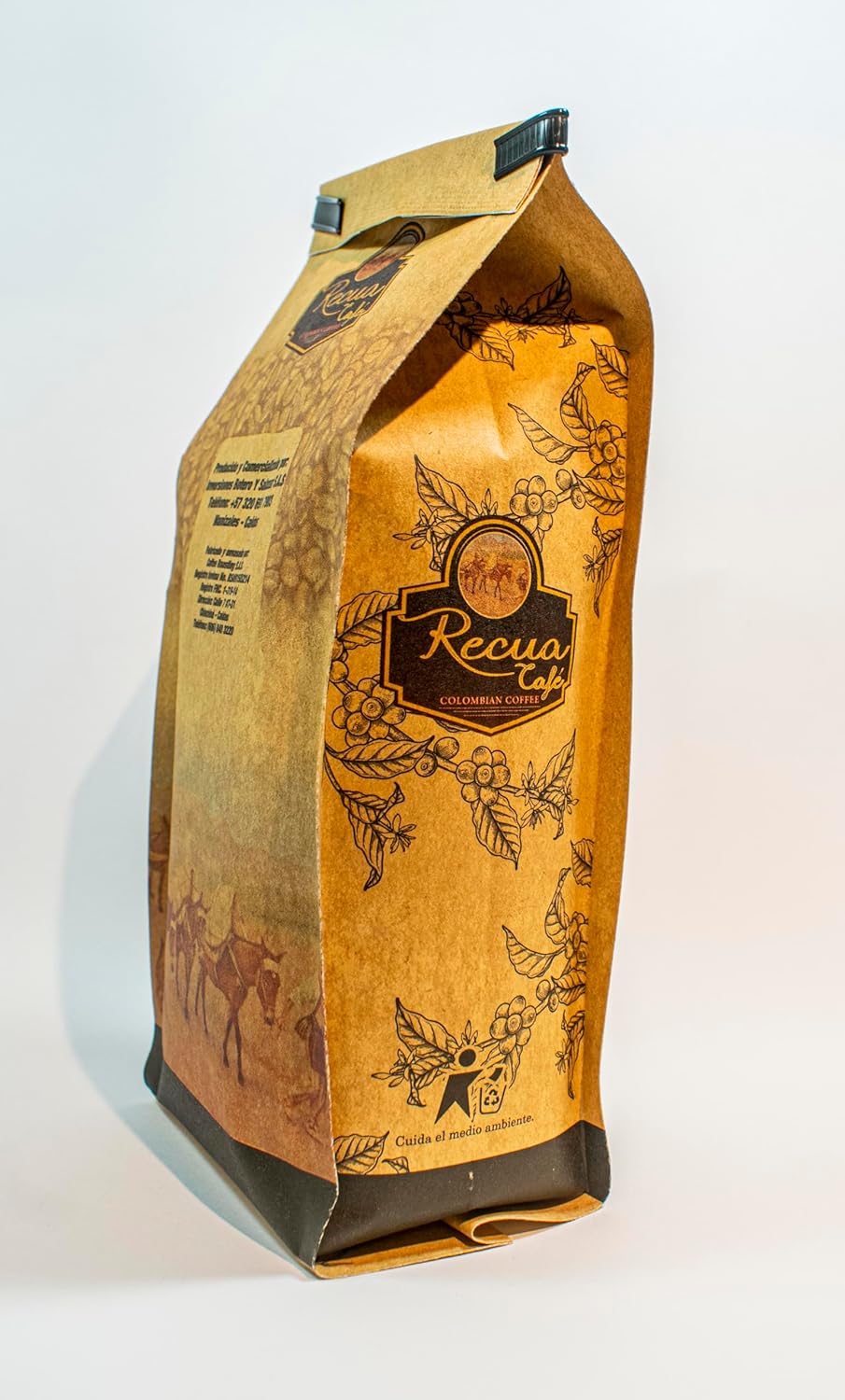 Recua Colombian Coffee - Colombian Whole Bean Coffee, Castillo Variety, Honey Process, Medium Roast, 340g Grown at 1500m in Filandia Quindío Colombia