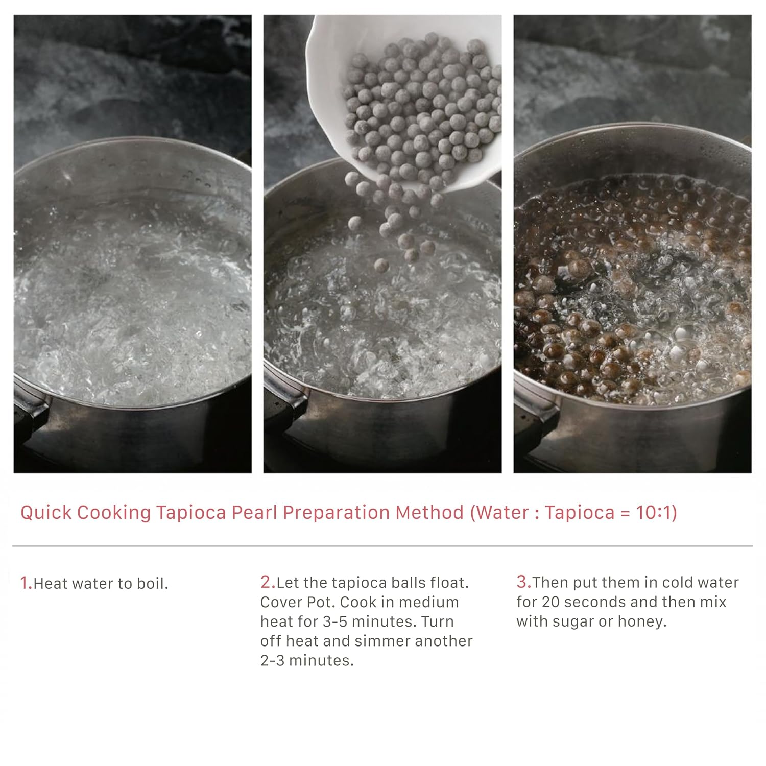 WuFuYuan Boba Tapioca Pearls, Black Sugar Flavor, Ready to Cook in 5 Minutes or Microwave in 3 Minutes, 8.8 oz. (2 Packs)