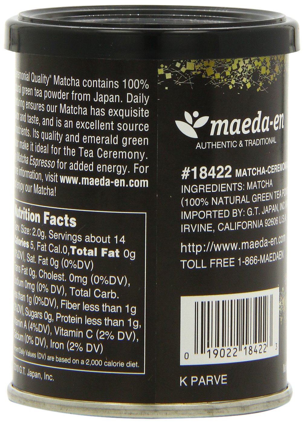 Maeda-En Matcha Ceremonial Quality Green Tea Powder, 1-Ounce