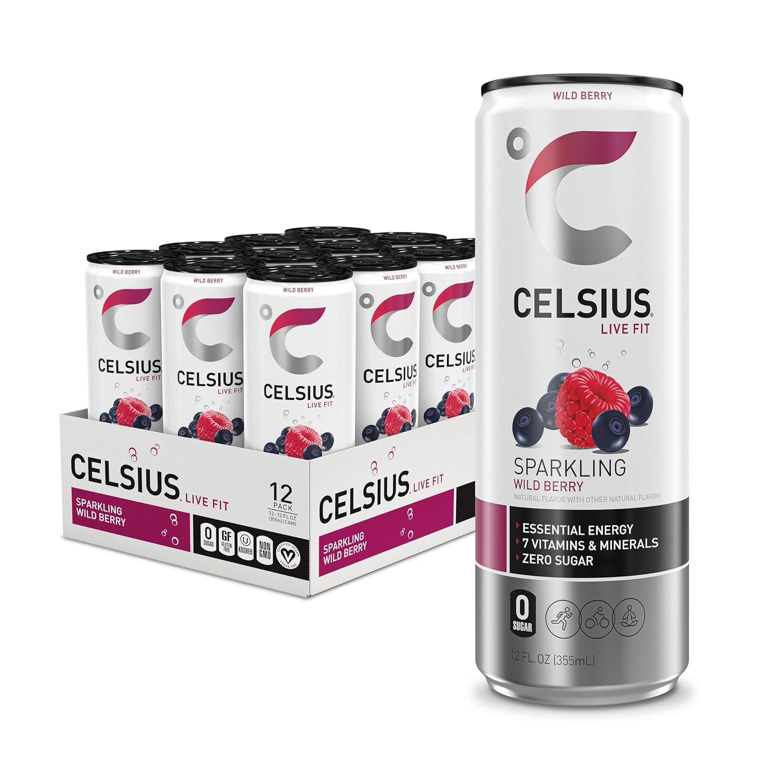 CELSIUS Sparkling Cherry Cola, Functional Energy Drink 12 Fl Oz (Pack of 12)