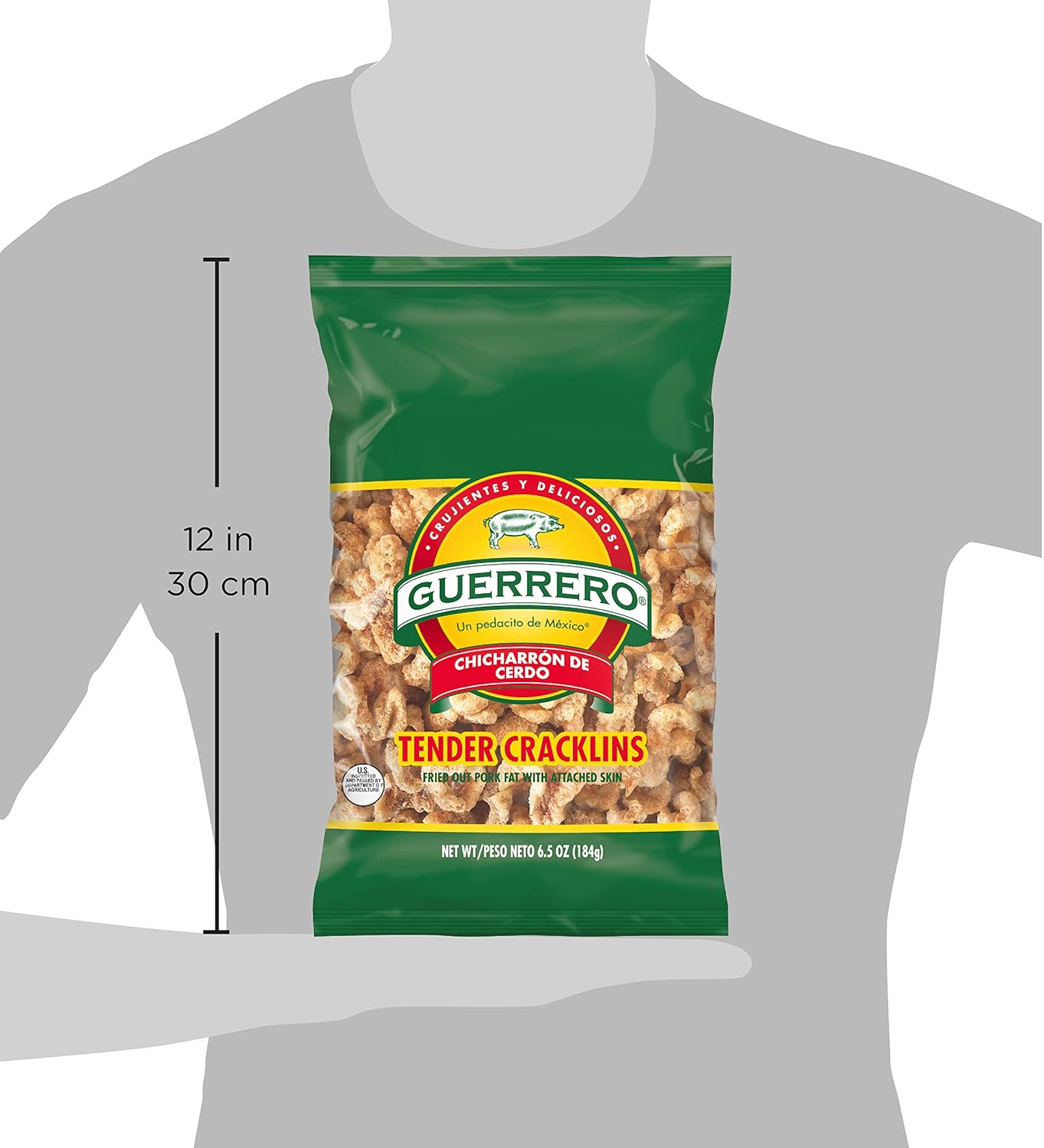 Guerrero, Chicharrone Snack Crisps, Tender Cracklins, 6.5 Ounce