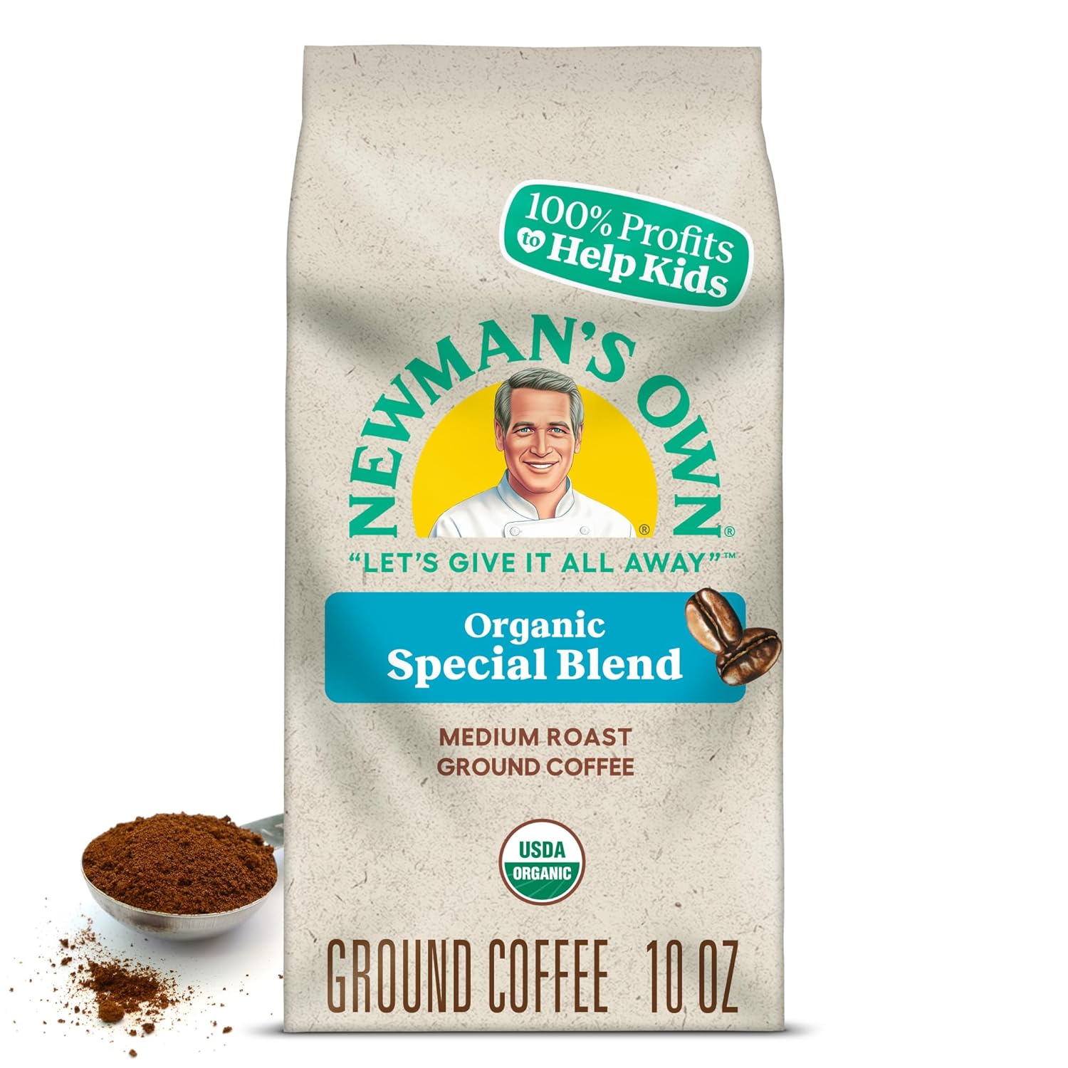 Newman's Own Organics Breakfast Blend, Ground Coffee, Fair Trade Certified, Medium Roast, Bagged 10oz