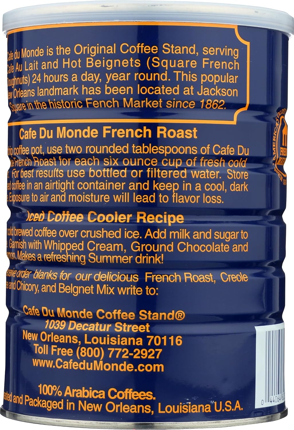 Cafe Du Monde French Roast Dark Coffee, 13 Ounce