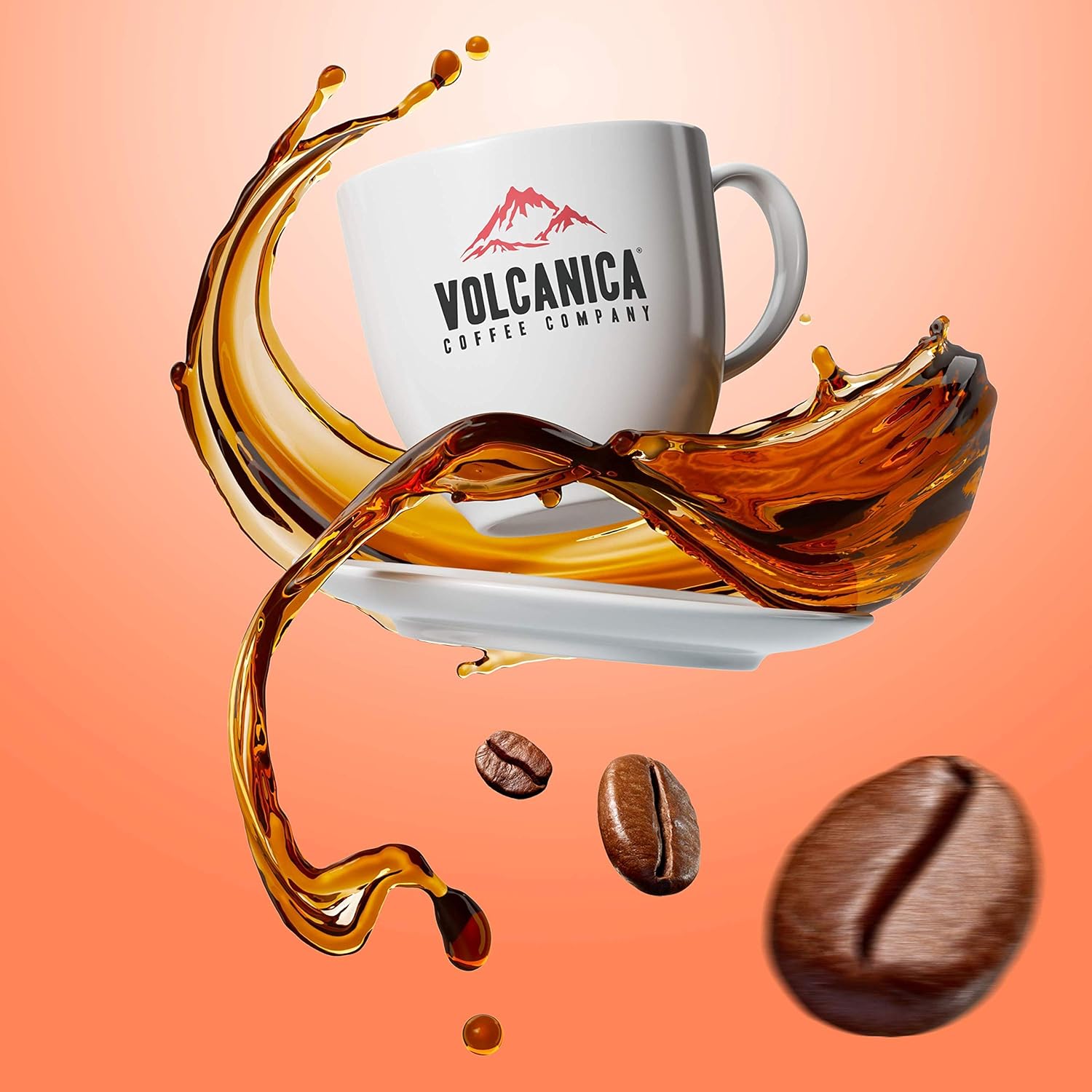 Volcanica Coffee, Dark Roast Coffee, Ground, Fresh Roasted, 16-ounce