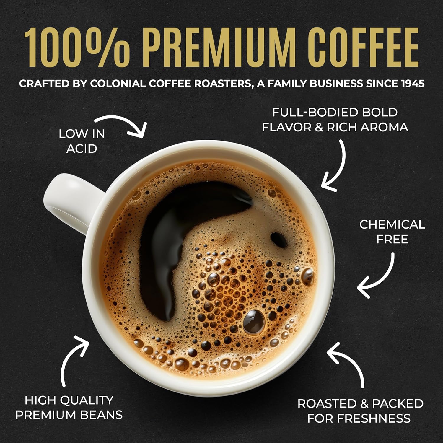 Colonial Coffee 100 Count Single Pot Coffee Packets – 100% Arabica Decaf Colombian Medium Roast | Pre-Measured Frac Packs for 12 Cup Maker | Bulk Ground Gourmet Coffee for Home & Office