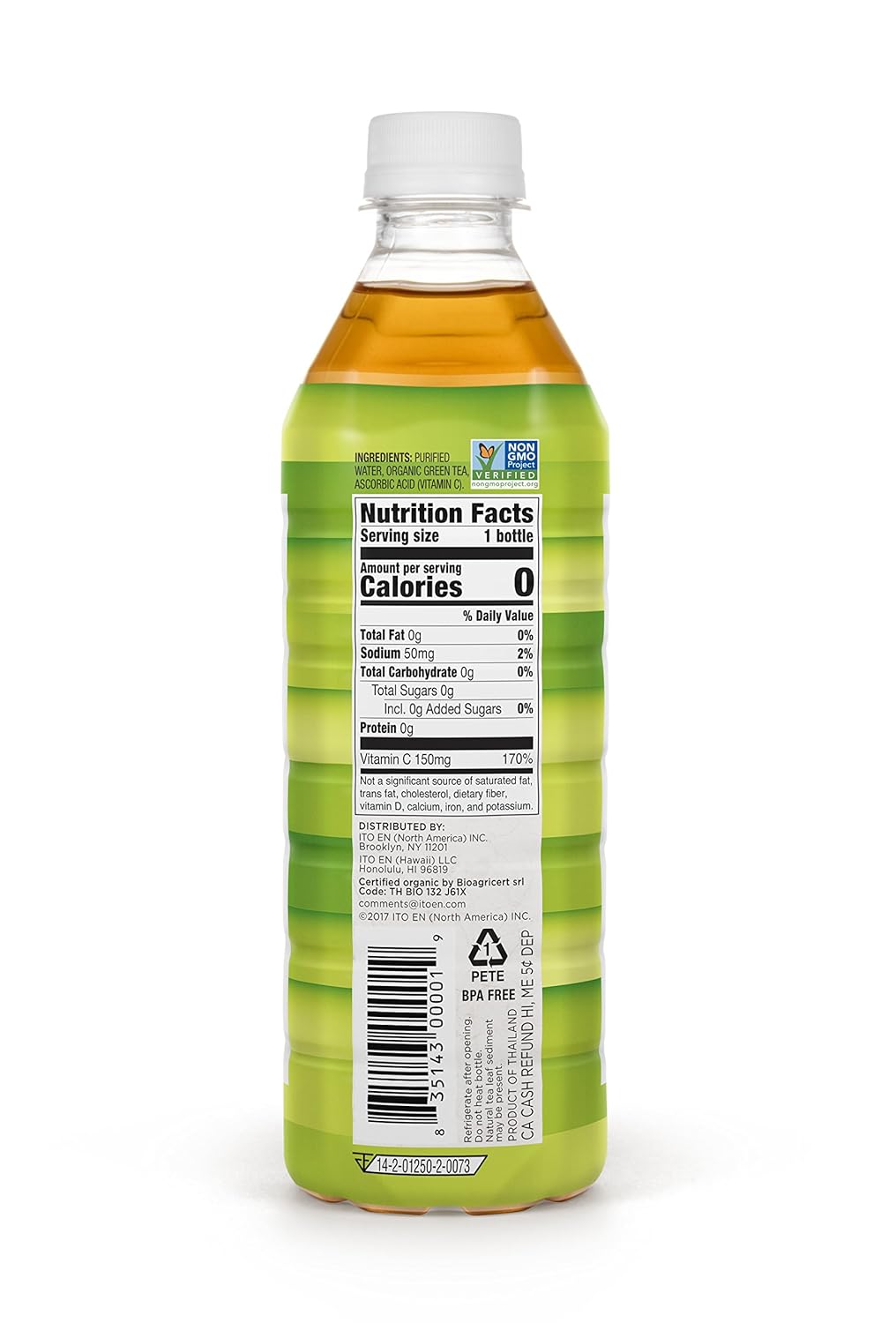 Teas' Tea Unsweetened Pure Green Tea, Organic, Sugar Free, 0 Calories, 16.9 Ounce (Pack of 12)