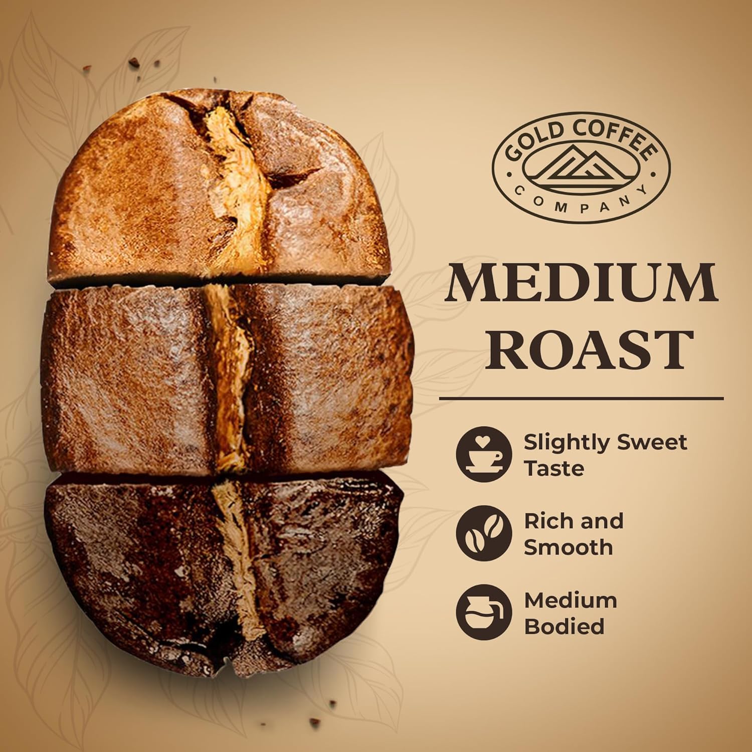 Gold Coffee | Premium Colombia Huila, Medium Roast Ground | 100% Colombian Coffee, 1 lb.
