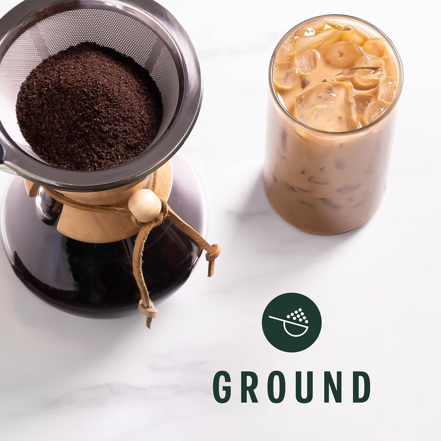 Starbucks Ground Coffee, Medium Roast Iced Coffee Blend, Signature Black, 100% Arabica, 6 Bags (12 oz Each)