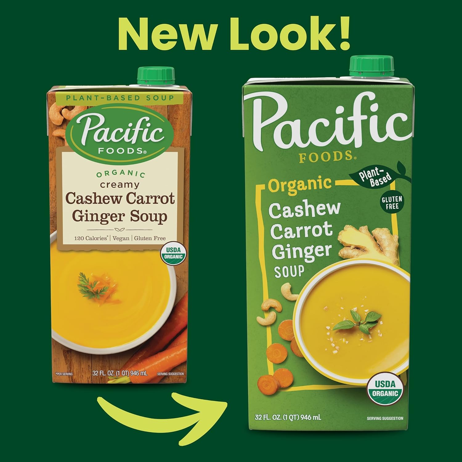 Pacific Foods Organic Cashew Carrot Ginger Soup, 32 oz Carton