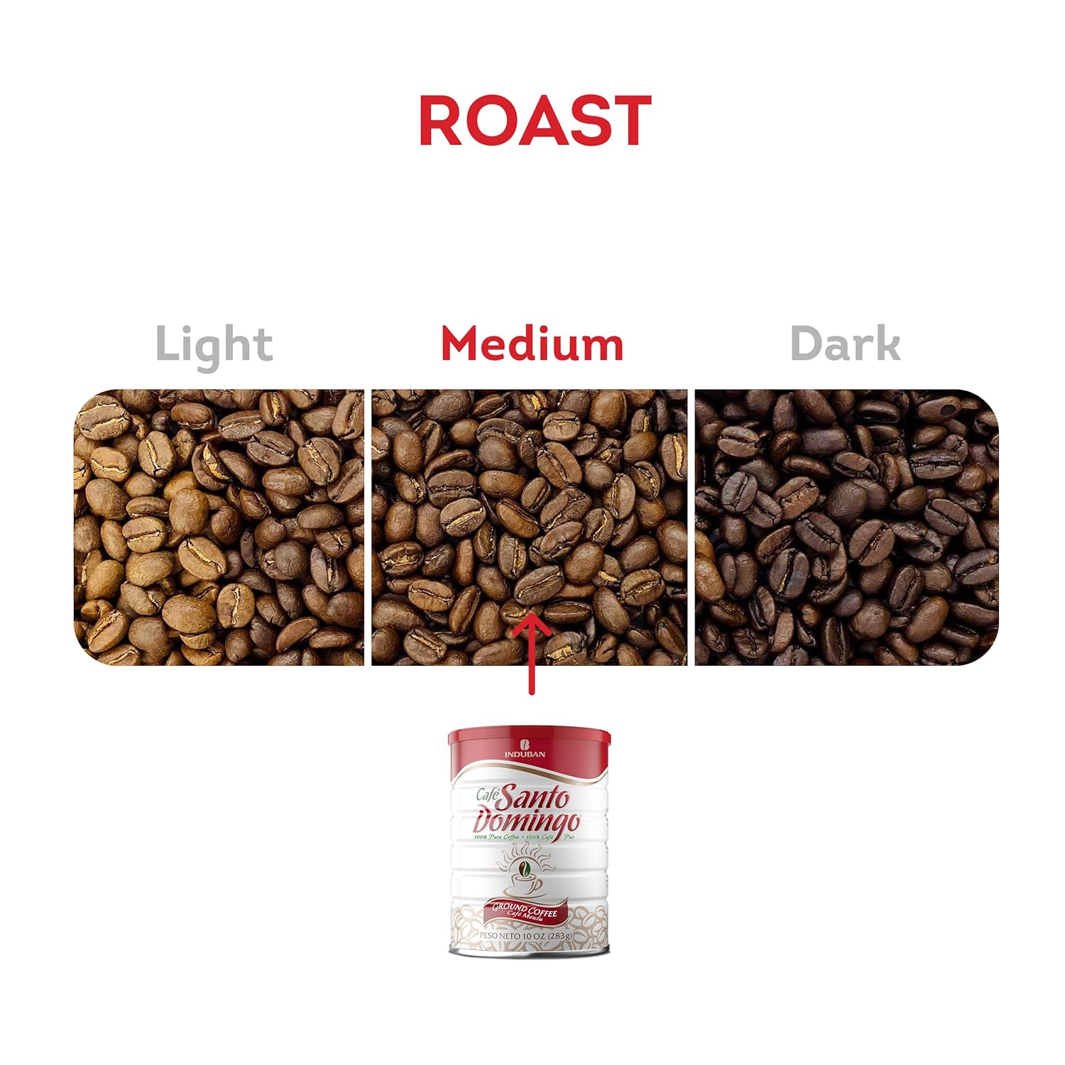 Café Santo Domingo, 10 oz Can, Ground Coffee, Medium Roast - Product from the Dominican Republic (Pack of 2)