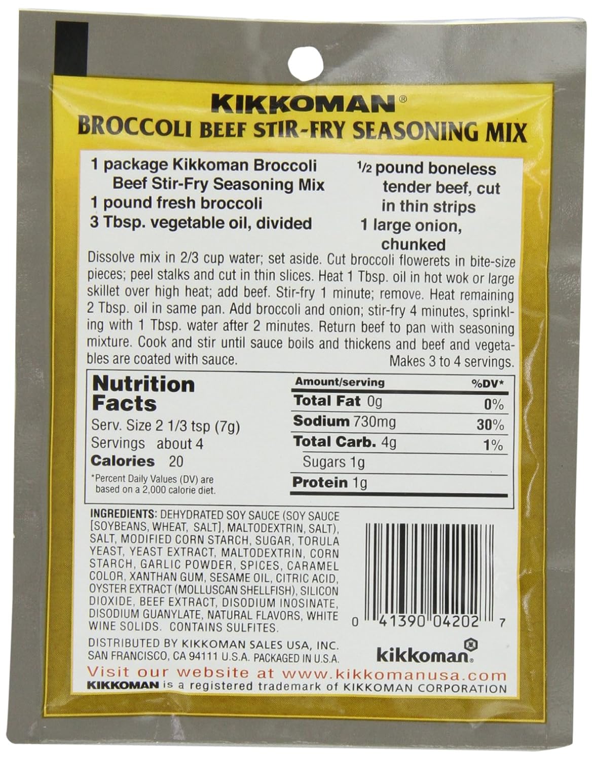 Kikkoman Stir Fry Seasoning Mix, Broccoli and Beef, 1-Ounce Packet (Pack of 24)