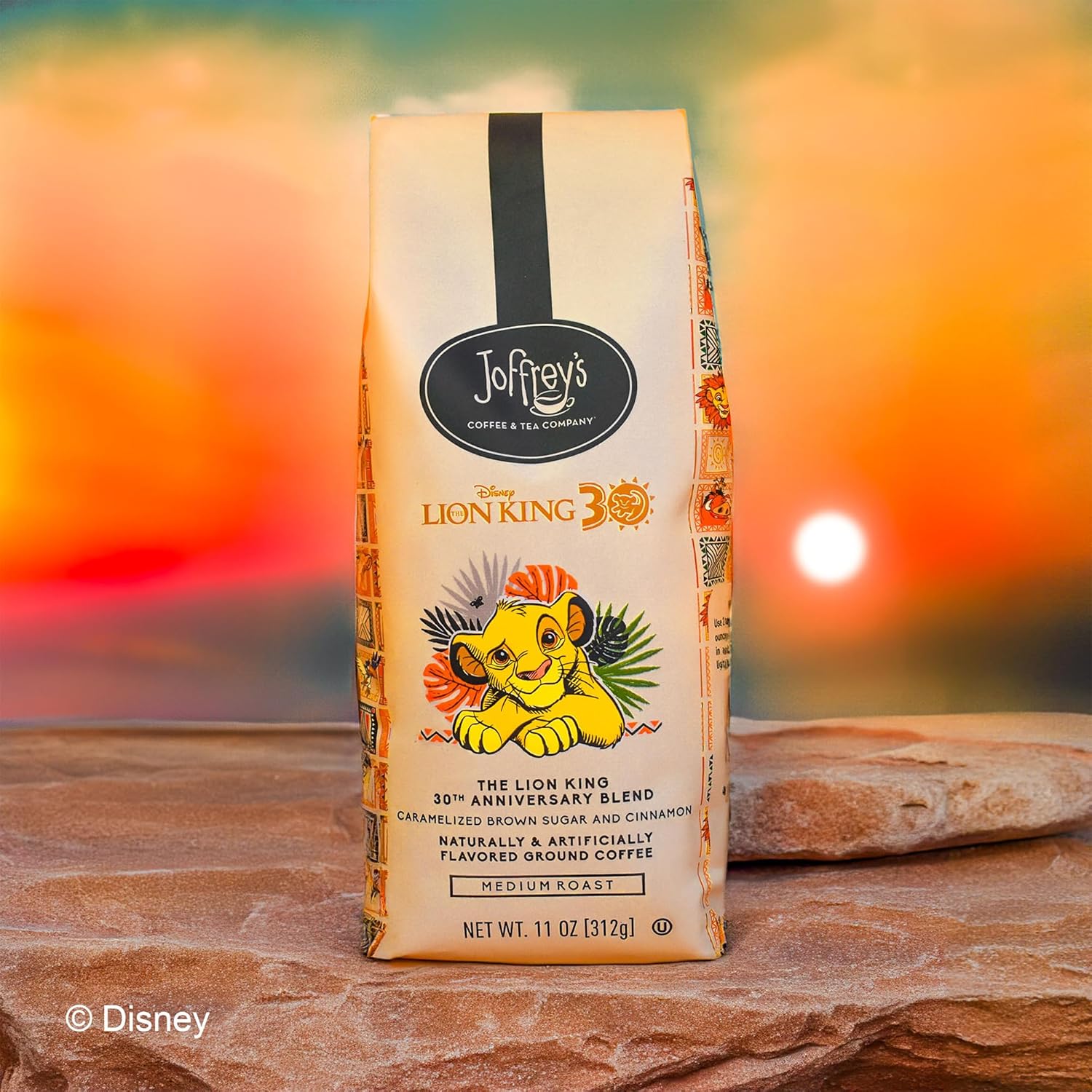 Joffrey’s Coffee - Disney The Lion King 30th Anniversary Blend, Disney Specialty Coffee Collection, Arabica Ground Coffee, Artisan Medium Roast, Rich & Smooth Taste (Ground Coffee, 11oz)