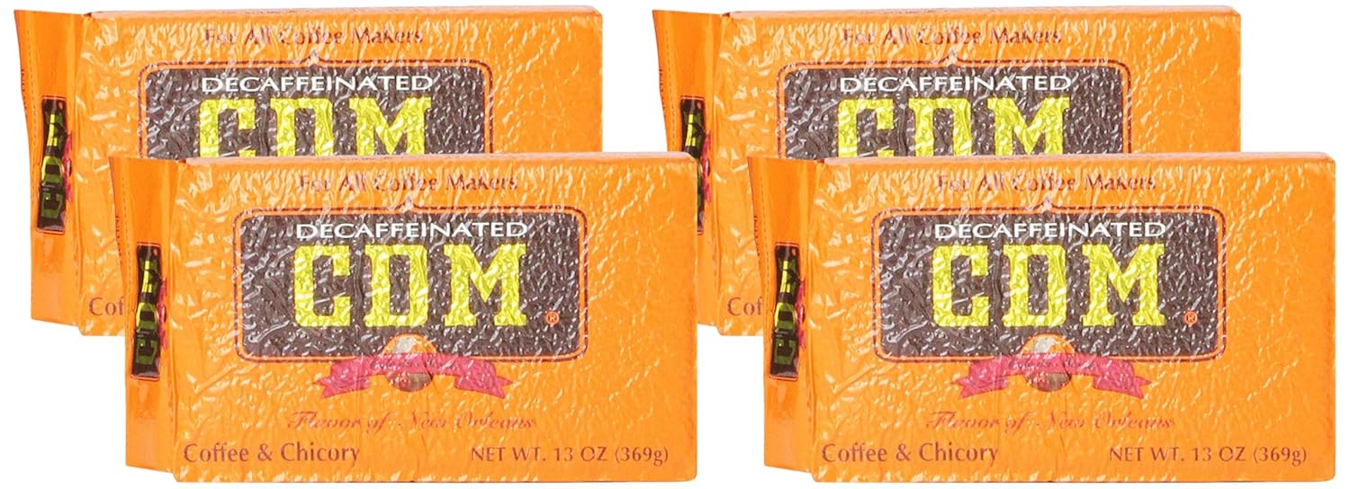 CDM Coffee & Chicory Decaffeinated Ground Coffee 13 Ounce Bag (Pack of 4)