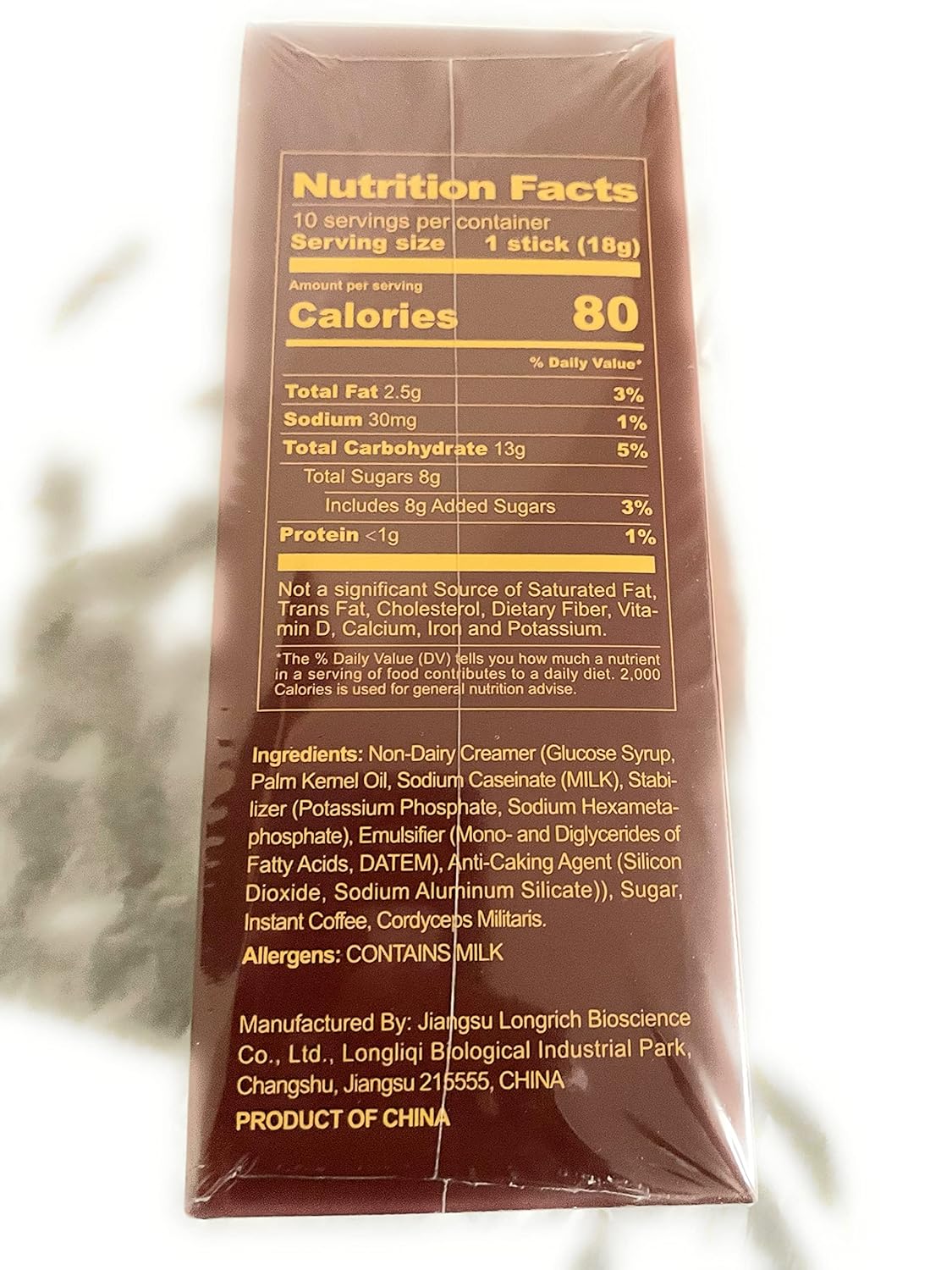 Longrich Cordyceps Militaris Coffee 10 Sticks 18g Longrich Coffee