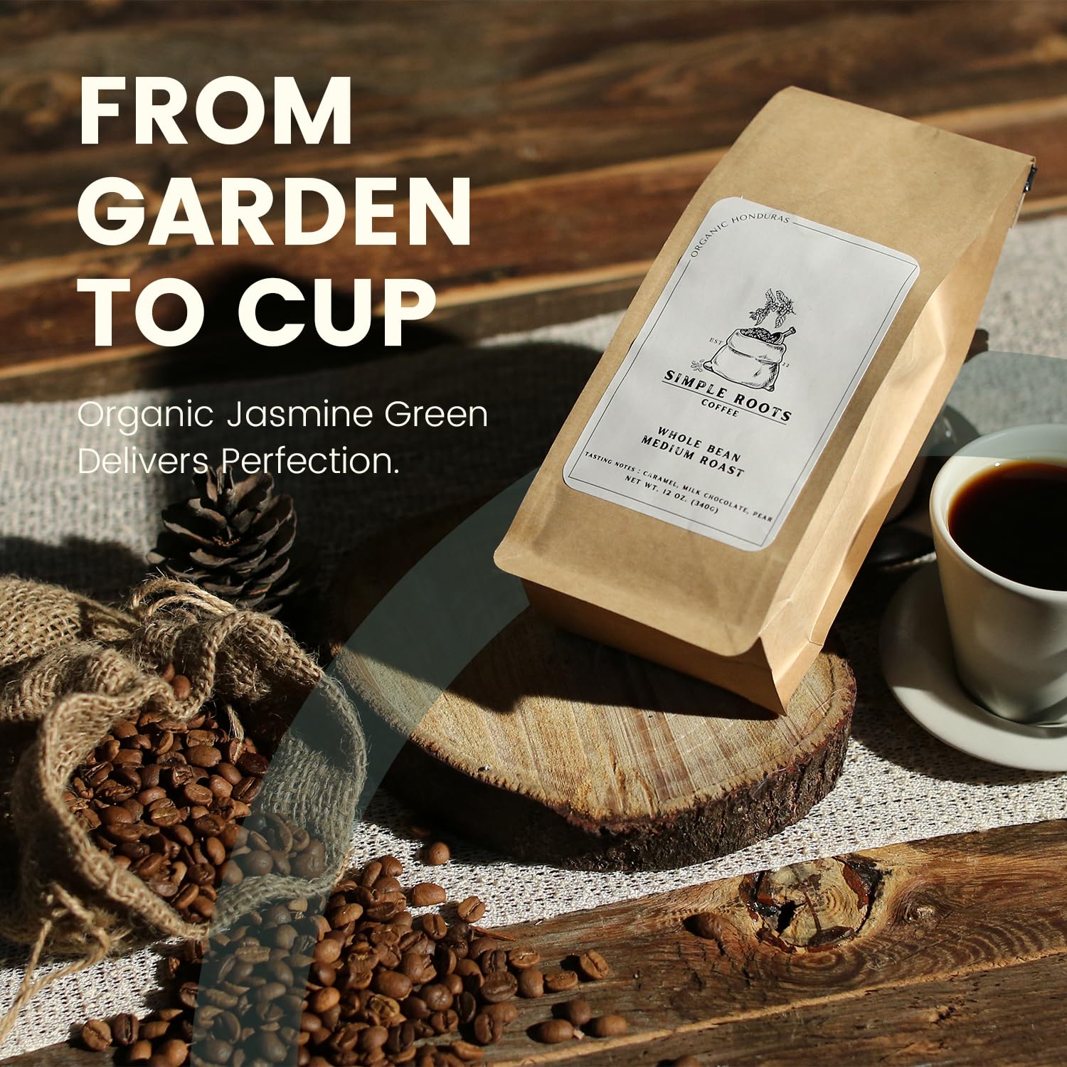 Organic Honduras Ground Coffee Powder - Medium Roast, High Acidity, Low Body, Sweet Caramel & Milk Chocolate Flavor (Drip, 12 Oz)