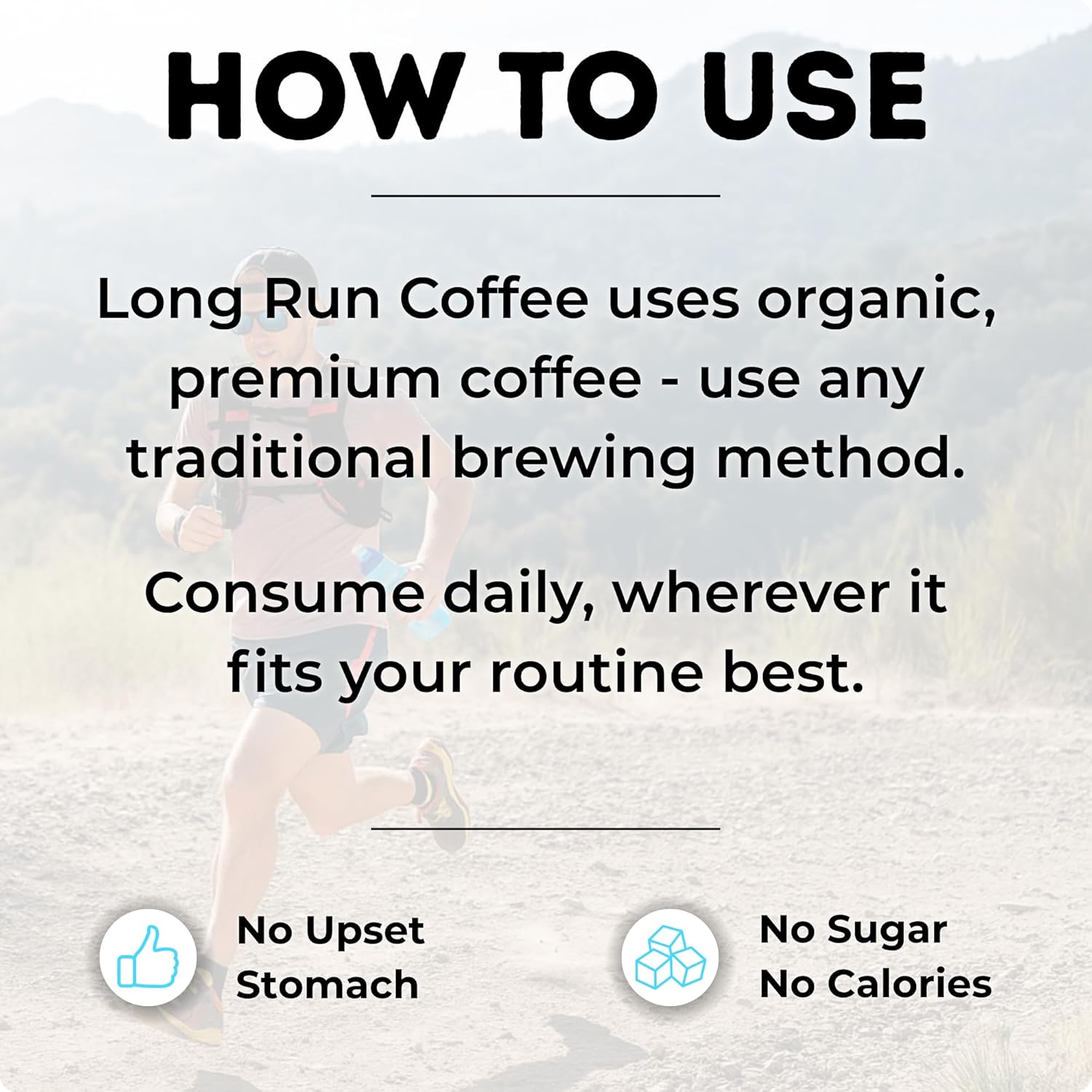Long Run Coffee – Hydrating Coffee with Electrolytes – All Natrual Energy + Hydration + Recovery for Athletes – Stomach Friendly Electrolyte Coffee for Runners (1 lb, Dark Roast)