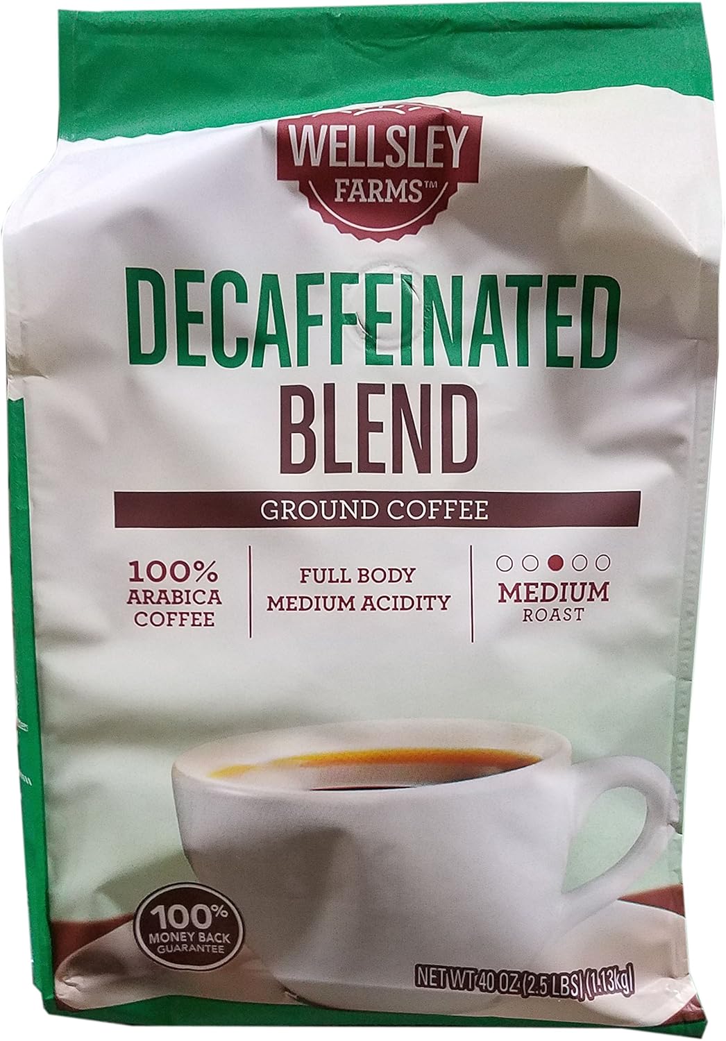 Wellsley Farms Decaffeinated Medium-Roast Ground Coffee, 40 Ounces