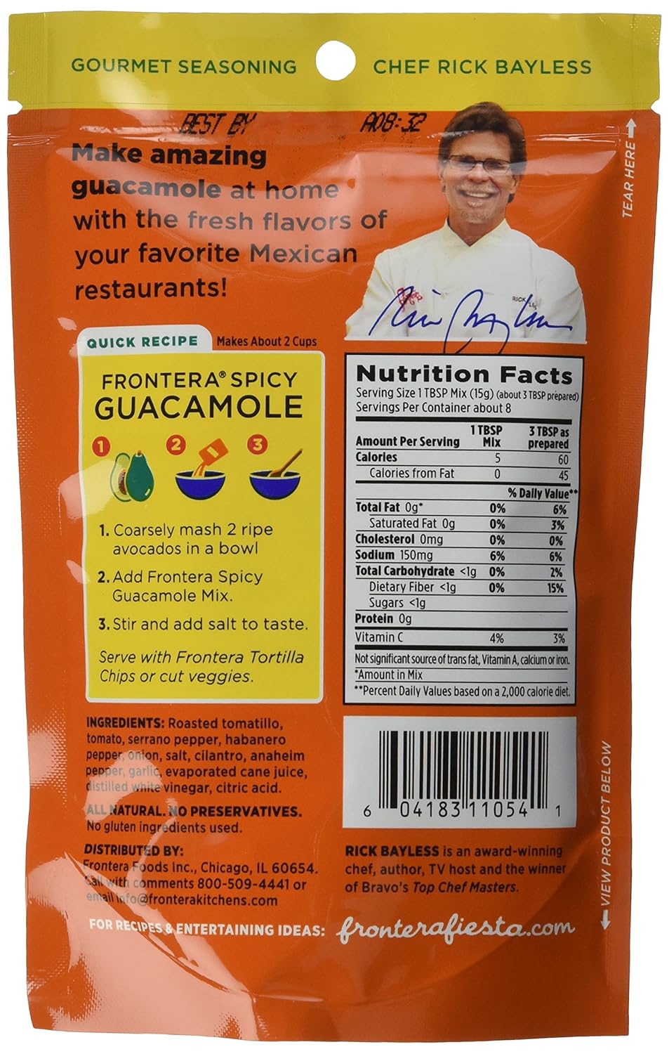 Frontera Spicy Guacamole Mix, 4.5 Ounce (Pack of 8)