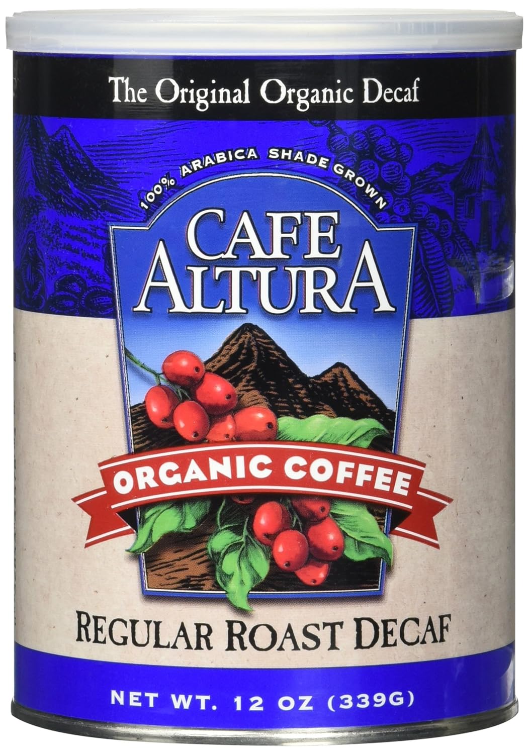 Cafe Altura Organic Coffee, Regular Roast Decaf, Ground Coffee, 12 Ounce Can
