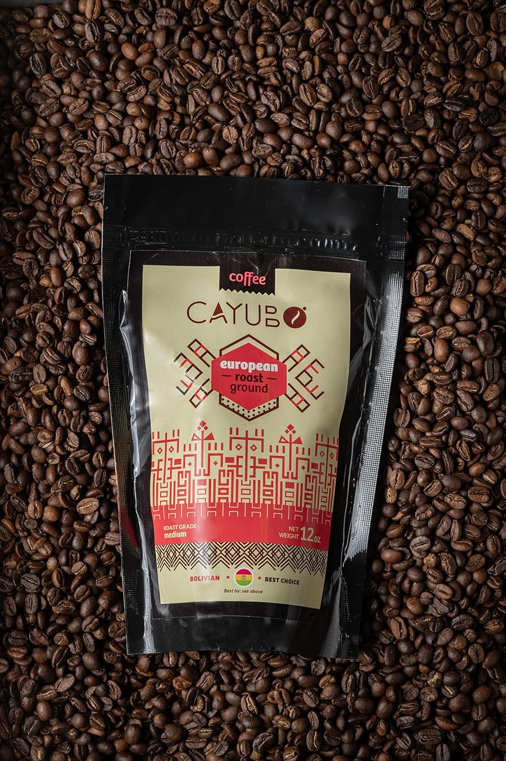 Cayubo Coffee - Single Origin Bolivian Altitude Beans, Roasted at 13.326 Feet - Medium Roast Ground Coffee, 12 oz, grown at 1750 m.a.s.l - Adventure Coffee