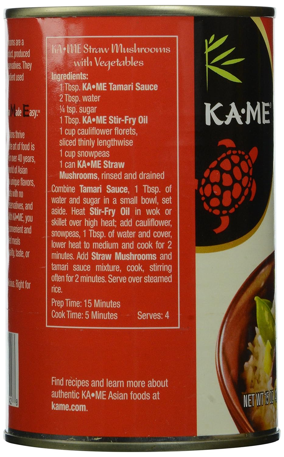 Ka-Me Stir-Fry Vegetables, Straw Mushrooms, 15 Ounce