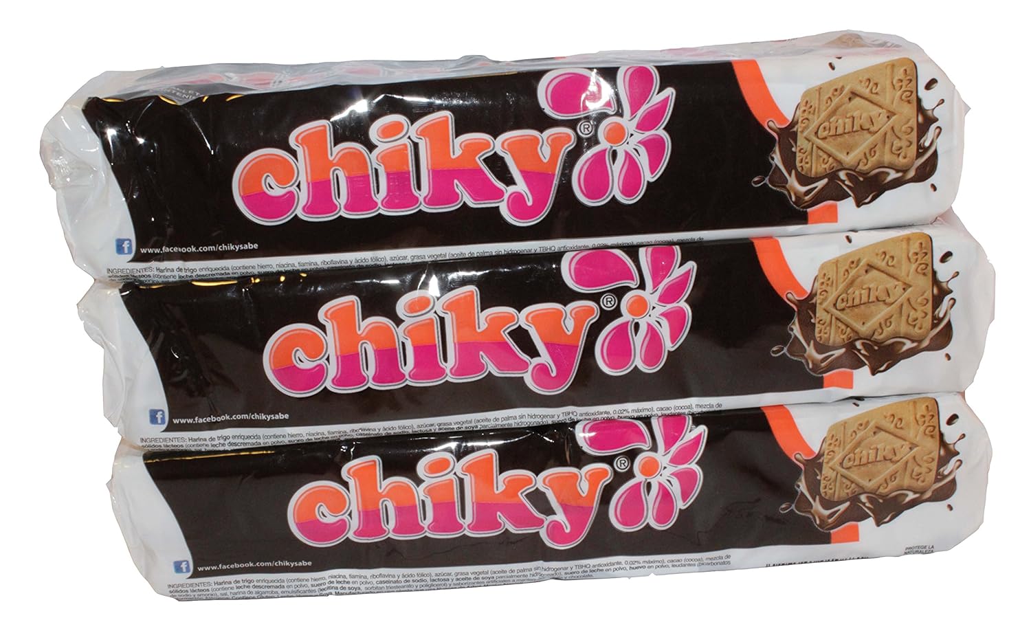 Pozuelo Chiky 16.9oz Cream Covered Cookies From Costa Rica (Pack of 3) (Chocolate)