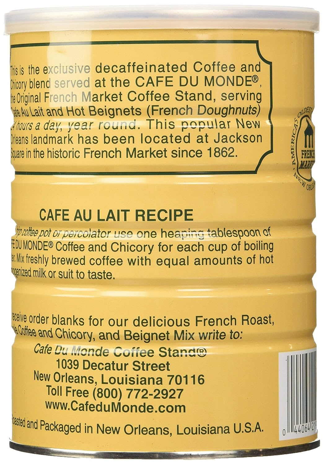 Cafe Du Monde Coffee and Chicory Decaffeinated, 13 Ounce, 3 Pack