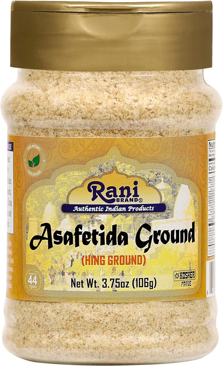 Rani Asafetida (Hing) Ground 3.75oz (106g) PET Jar ~ All Natural | Salt Free | Vegan | Non-GMO | Asafoetida Indian Spice | Best for Onion Garlic Substitute
