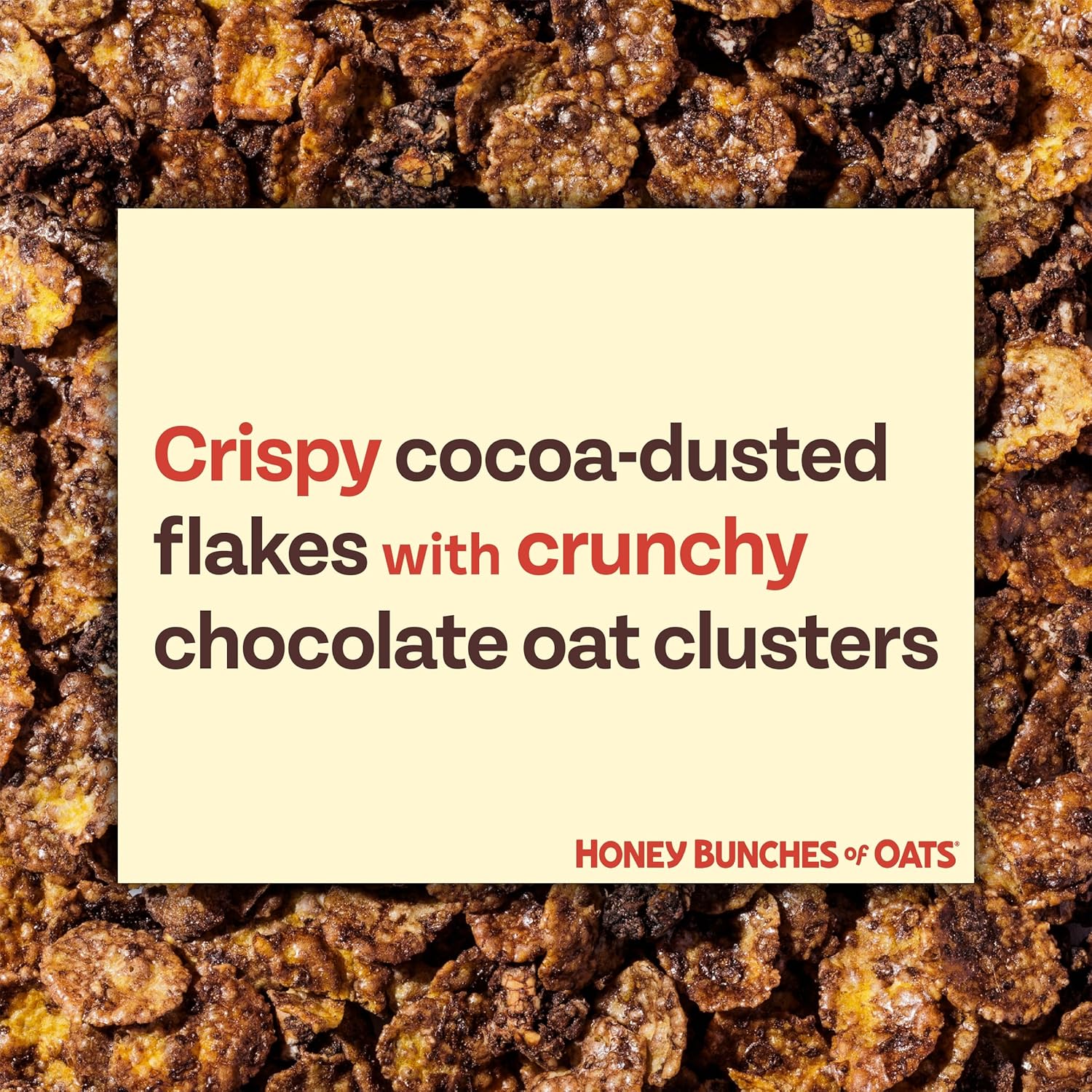 Post Honey Bunches of Oats Chocolate, Made with Whole Grain Cereal, Breakfast Cereal, 12oz Box