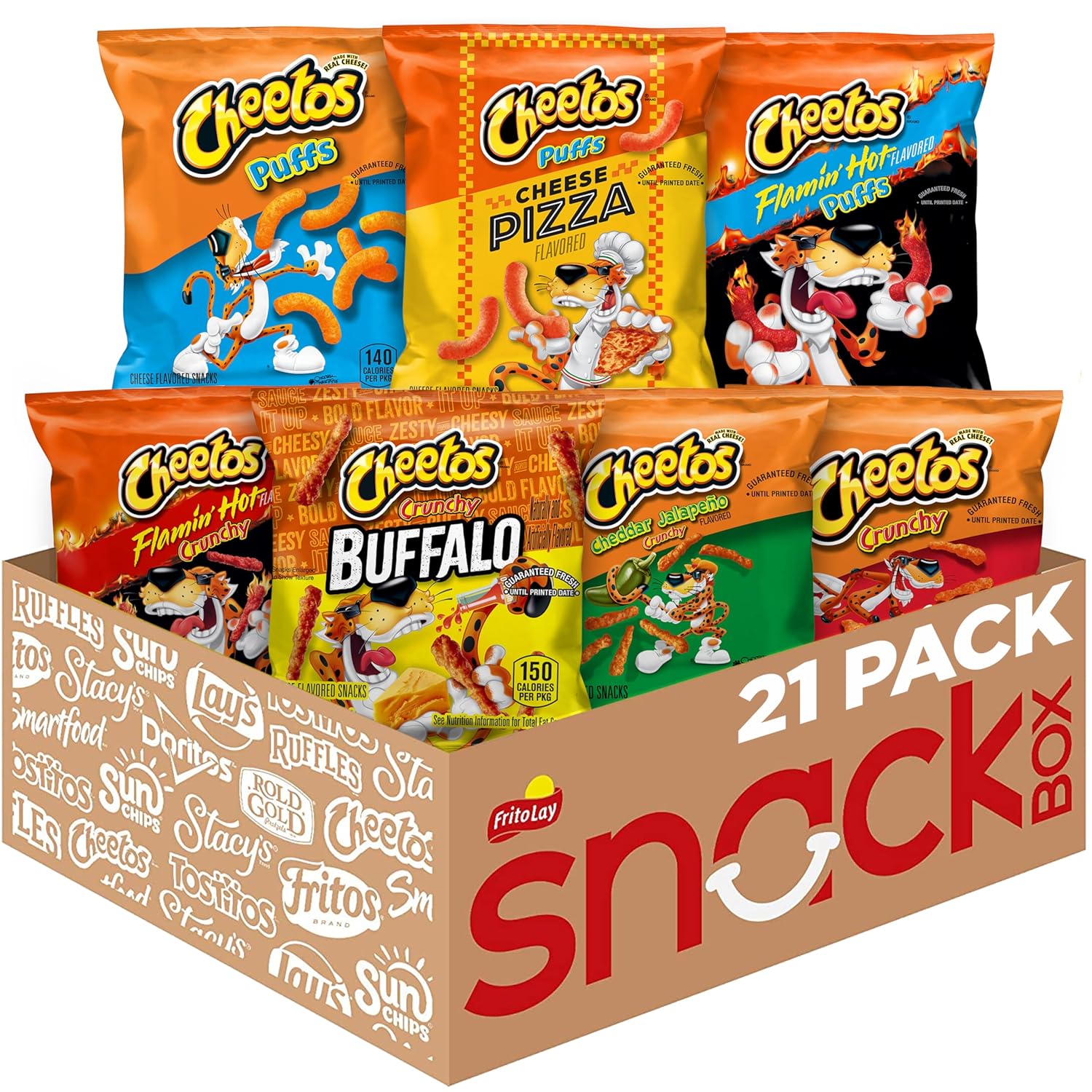 Cheetos Cheese Flavored Snacks Variety Pack of Chips (Pack of 21)