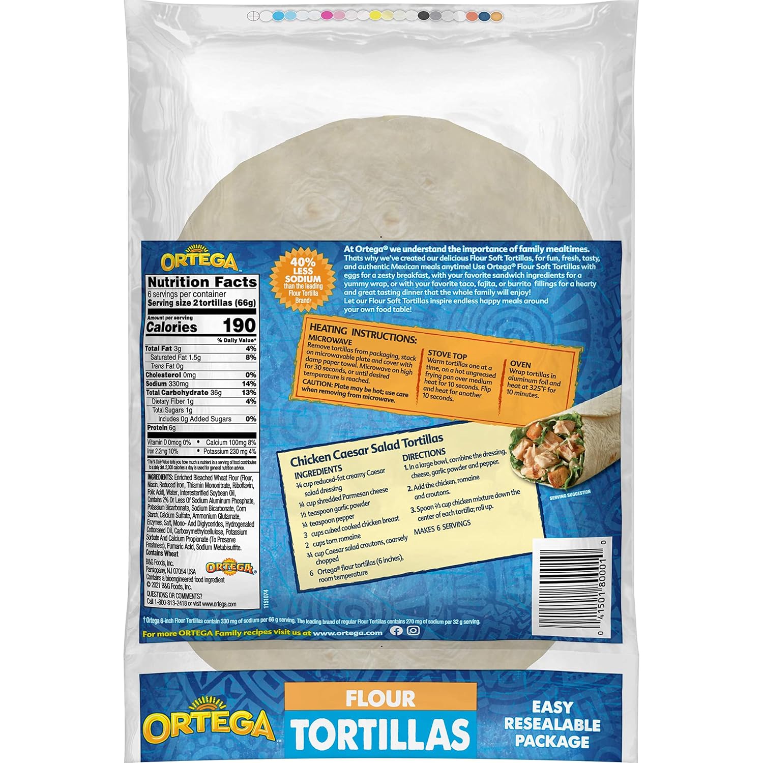 Ortega Tortillas, Flour, 6 Inch, 12 Count (Pack of 12)