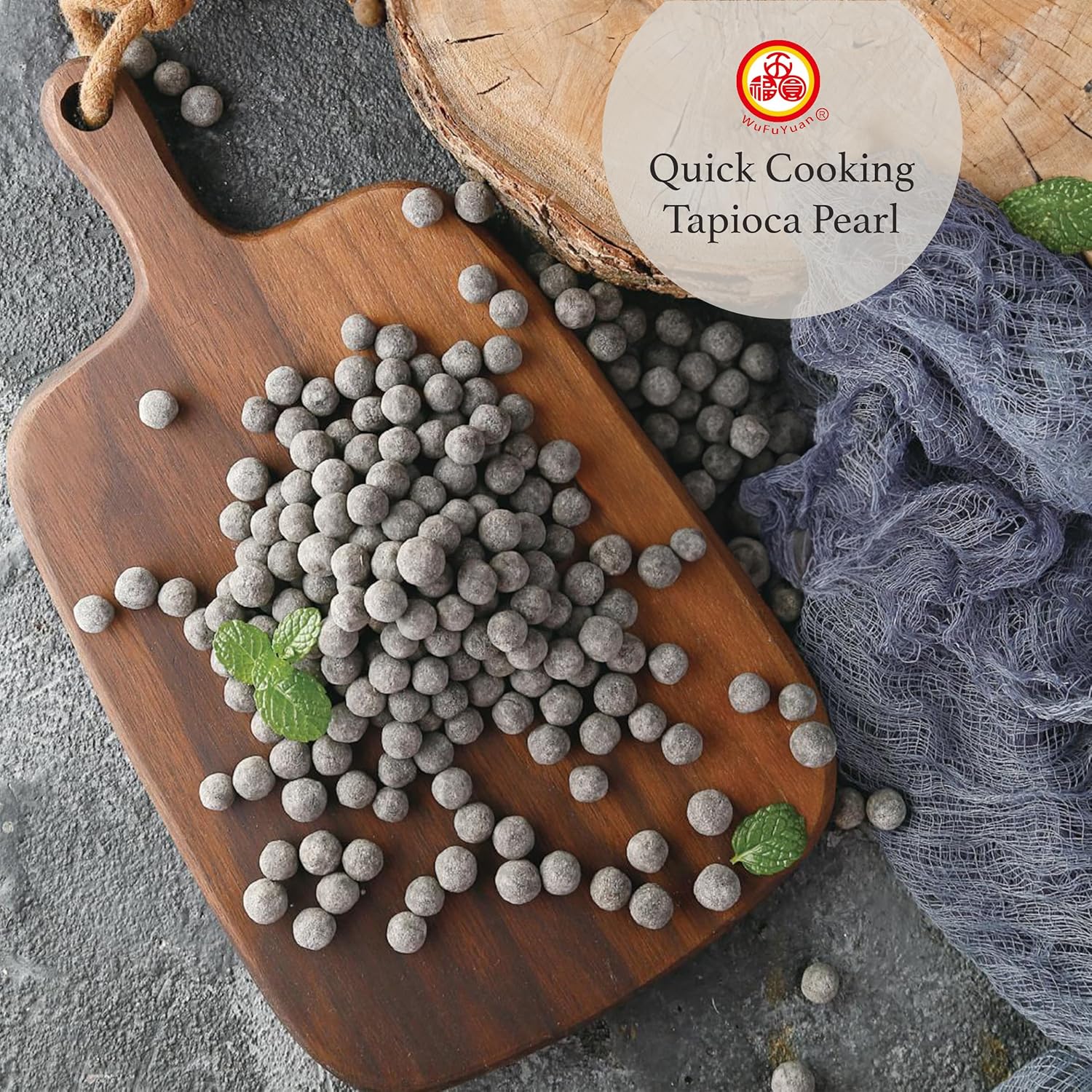 WuFuYuan Boba Tapioca Pearls, Black Sugar Flavor, Ready to Cook in 5 Minutes or Microwave in 3 Minutes, 8.8 oz. (2 Packs)