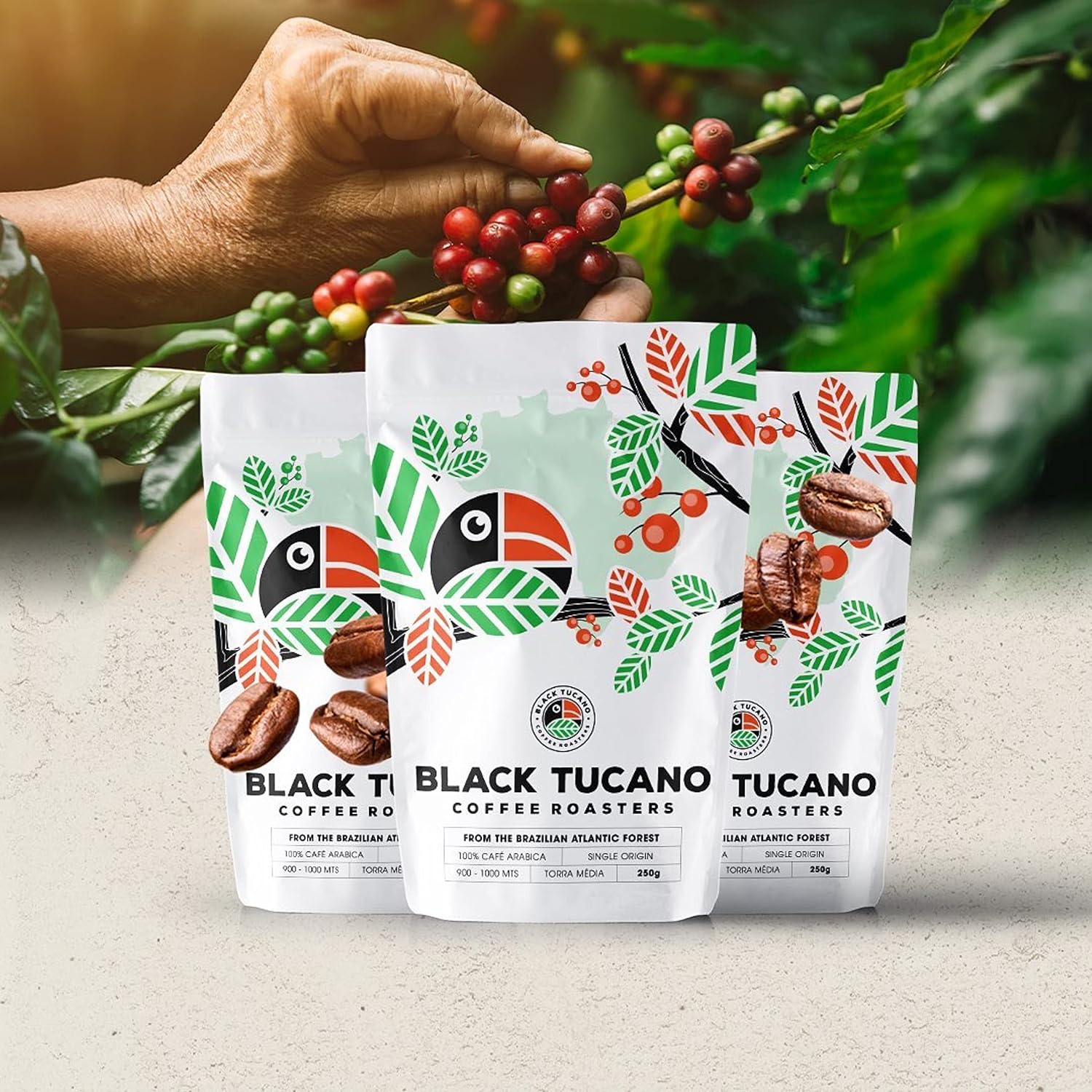 Black Tucano Specialty Coffee - Brazilian Ground Medium Roast Coffee - Single Origin Ground Coffee - 8.8 Ounces 250 Gr