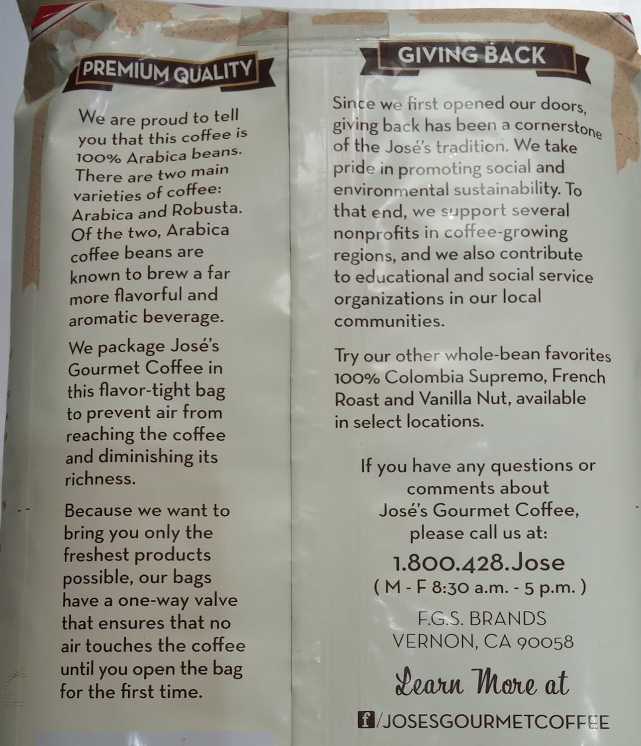 Jose's Blueberry 100% Arabica Whole Bean Coffee 32 oz