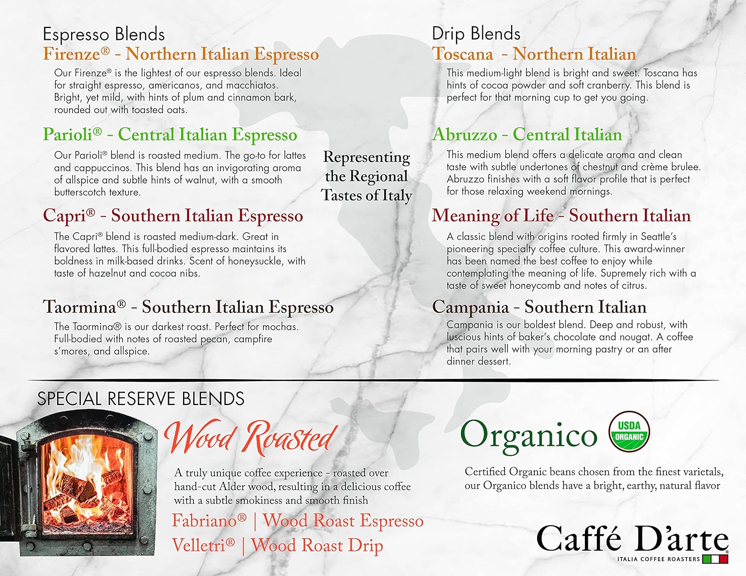 Caffe D'arte Campania Whole Bean Coffee, 1 Pound, Pack of 2