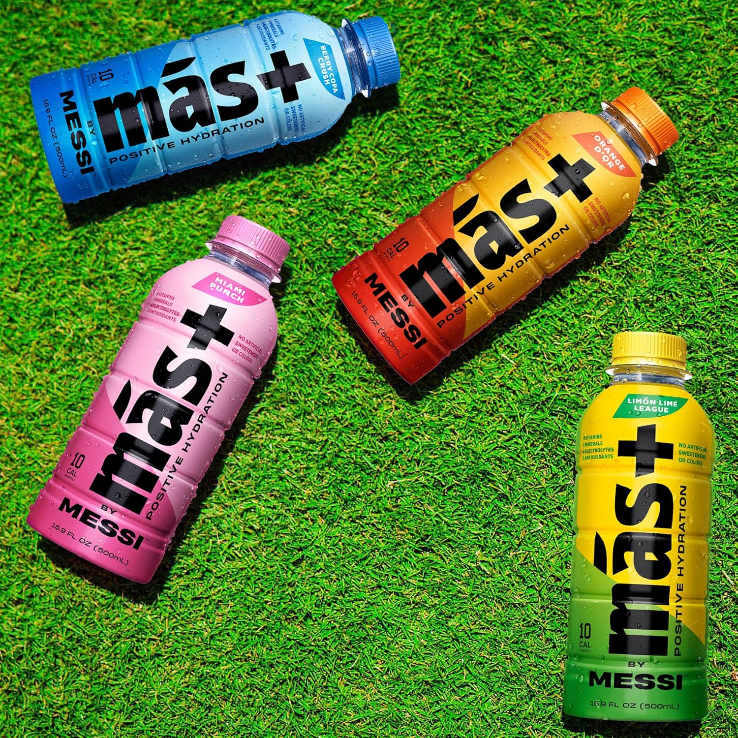Más+ by Messi 16.9oz Limón Lime League Sports Drink & Hydration Beverage, 12-pack