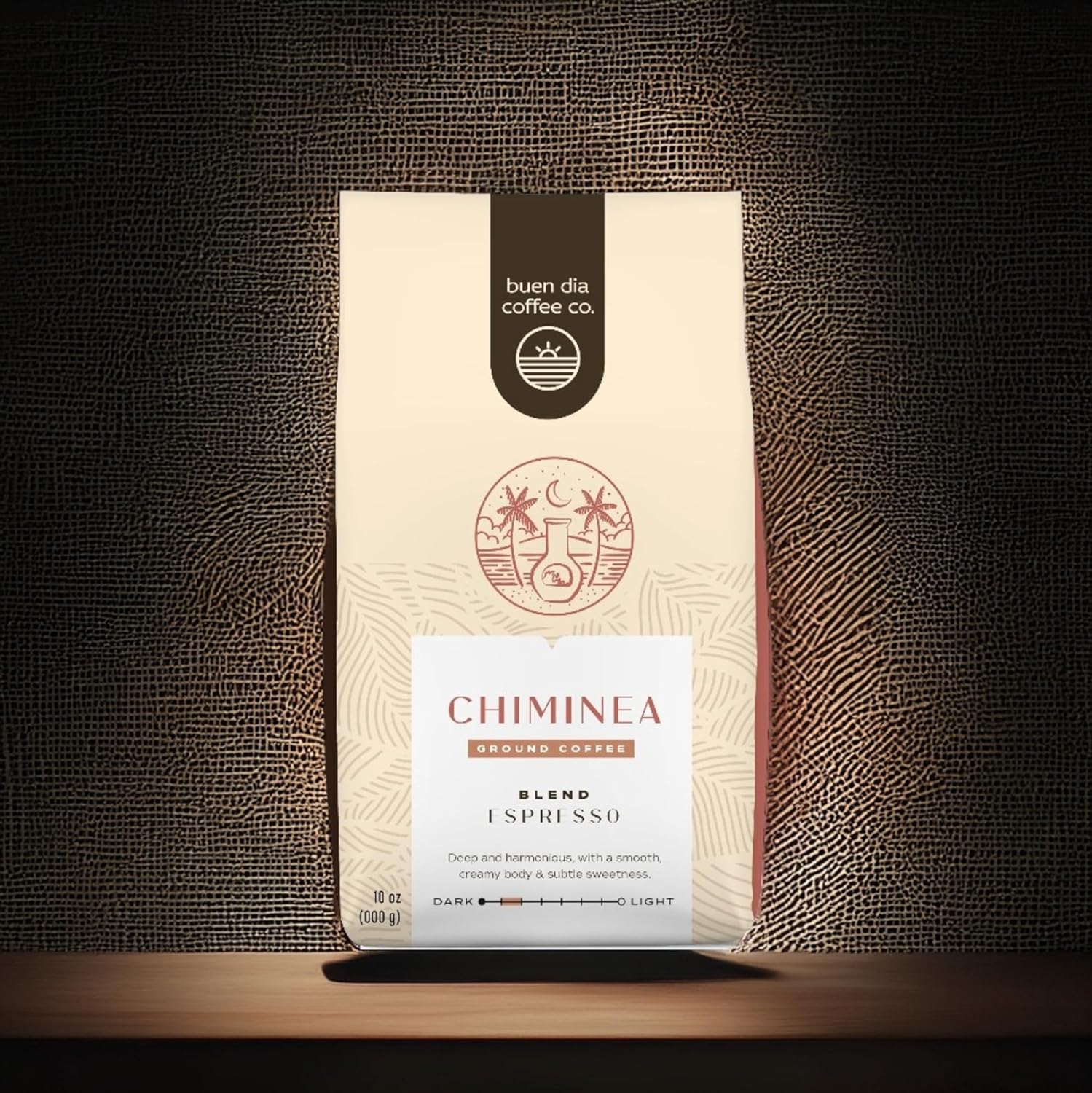 Buen Dia Coffee Co. Espresso Blend Ground Coffee, 10 Ounce - Certified Organic, Fairtrade Coffee