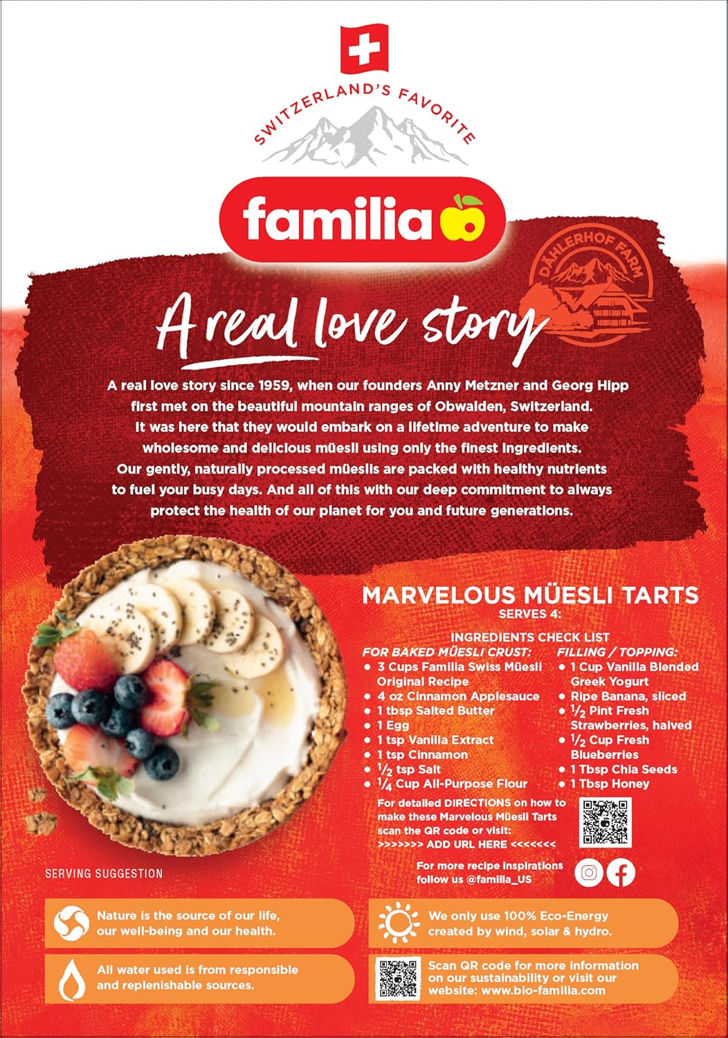 Familia Swiss Muesli Cereal, Original Recipe with Fruit and Nuts - Enjoy Hot, Cold or as Overnight Oats, 29 oz (Pack of 1)