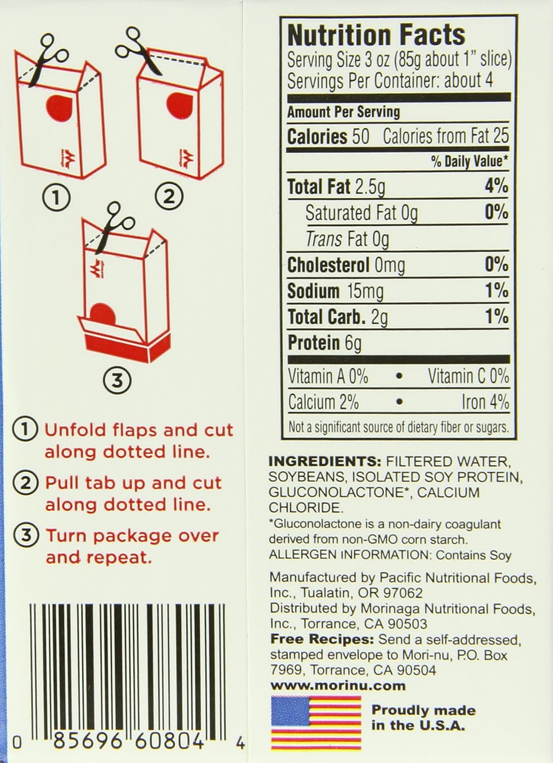 Mori-Nu Tofu, Tofu Firm, Blue, 12.3 Ounce (Pack of 12)