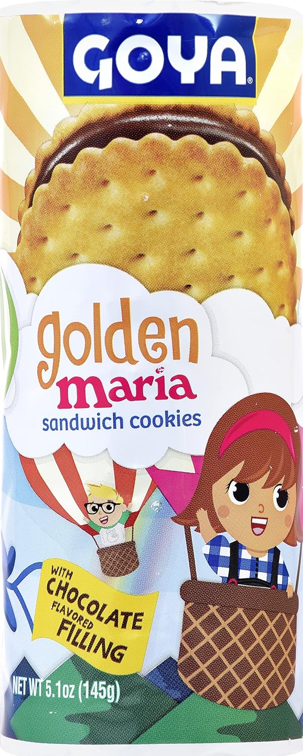 Goya Foods Golden Maria Sandwich Cookies with Chocolate Flavored Filling, 5.1 Ounce (Pack of 24)