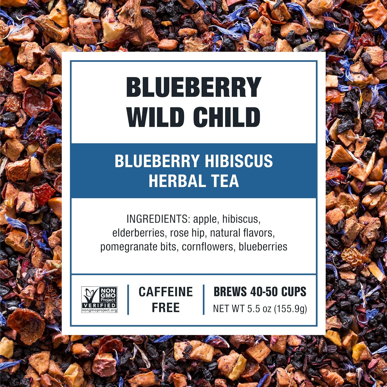 Tiesta Tea Blueberry Wild Child | Loose Leaf | Blueberry Hibiscus Herbal Tea | Premium Non-Caffeinated Blend | Make Hot or Iced | Brews Up to 50 Cups | 5.5 Ounce Refillable Tin